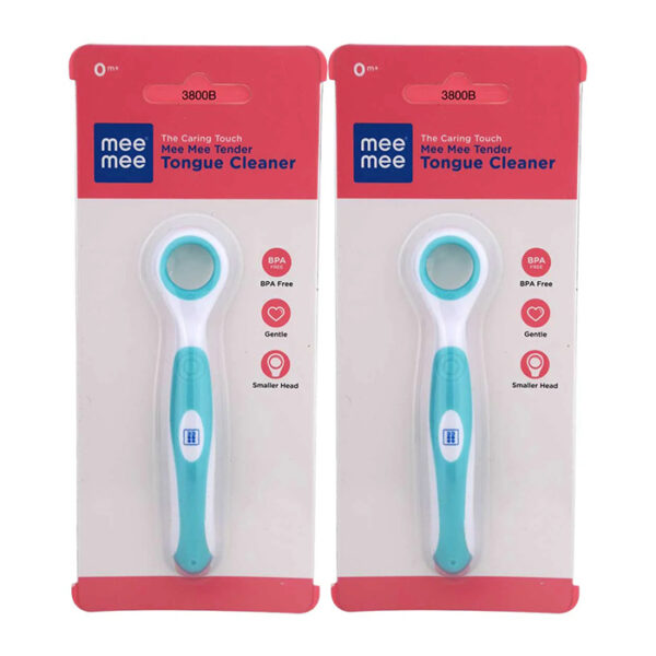 Mee Mee Soft Grip Baby Tongue Cleaner (Blue, Pack of 2) – Gentle & BPA-Free