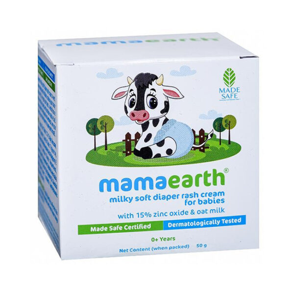 MAMAEARTH MILKY SOFT DIAPER RASH CREAM FOR BABIES WITH 15% ZINC OXIDE & OAT MILK 0+ YEARS 50G -