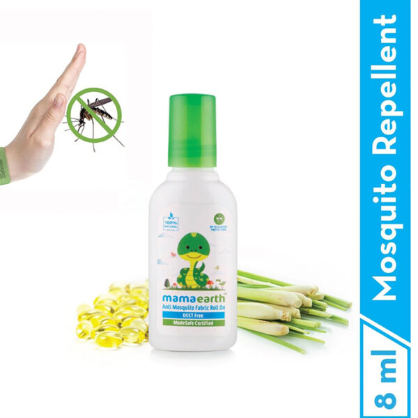 Mamaearth Anti Mosquito Fabric Roll On for Indoor & Outdoor use, Mosquito Repellent, DEET Free, Protects from Dengue, Malaria & Chikungunya,Safe for babies-8ml