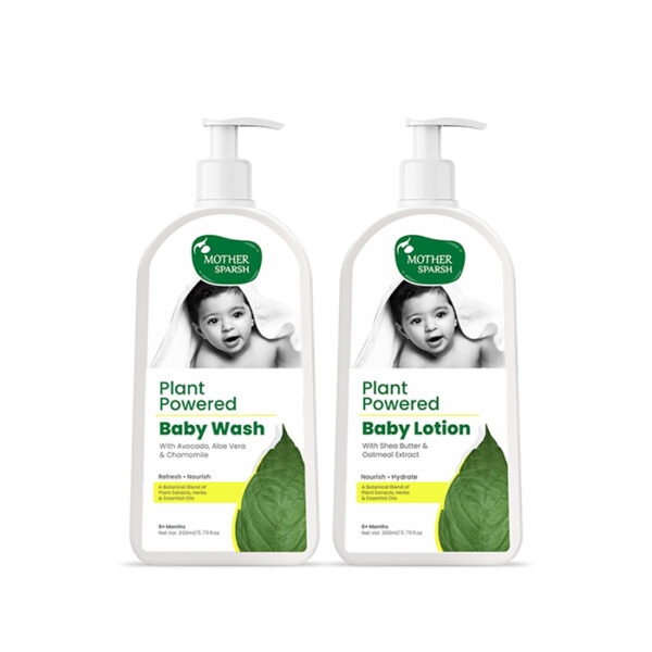 Mother Sparsh Plant Powered Natural Baby Lotion and Baby Wash (200ml Each)