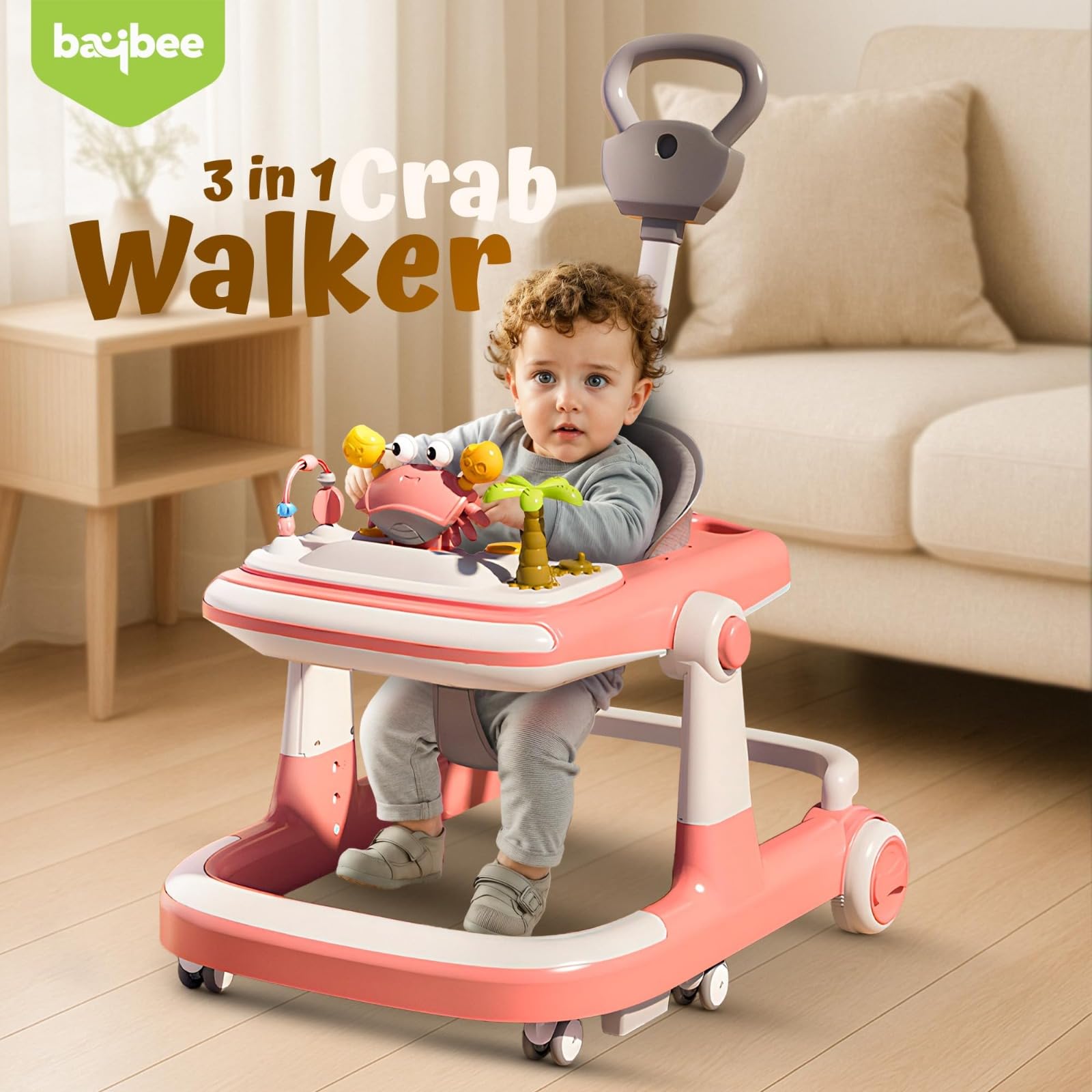 Baybee 3 in 1 Baby Walker for 6-18 Month Baby, Push Walker for Kids with Parental Handle - Image 7