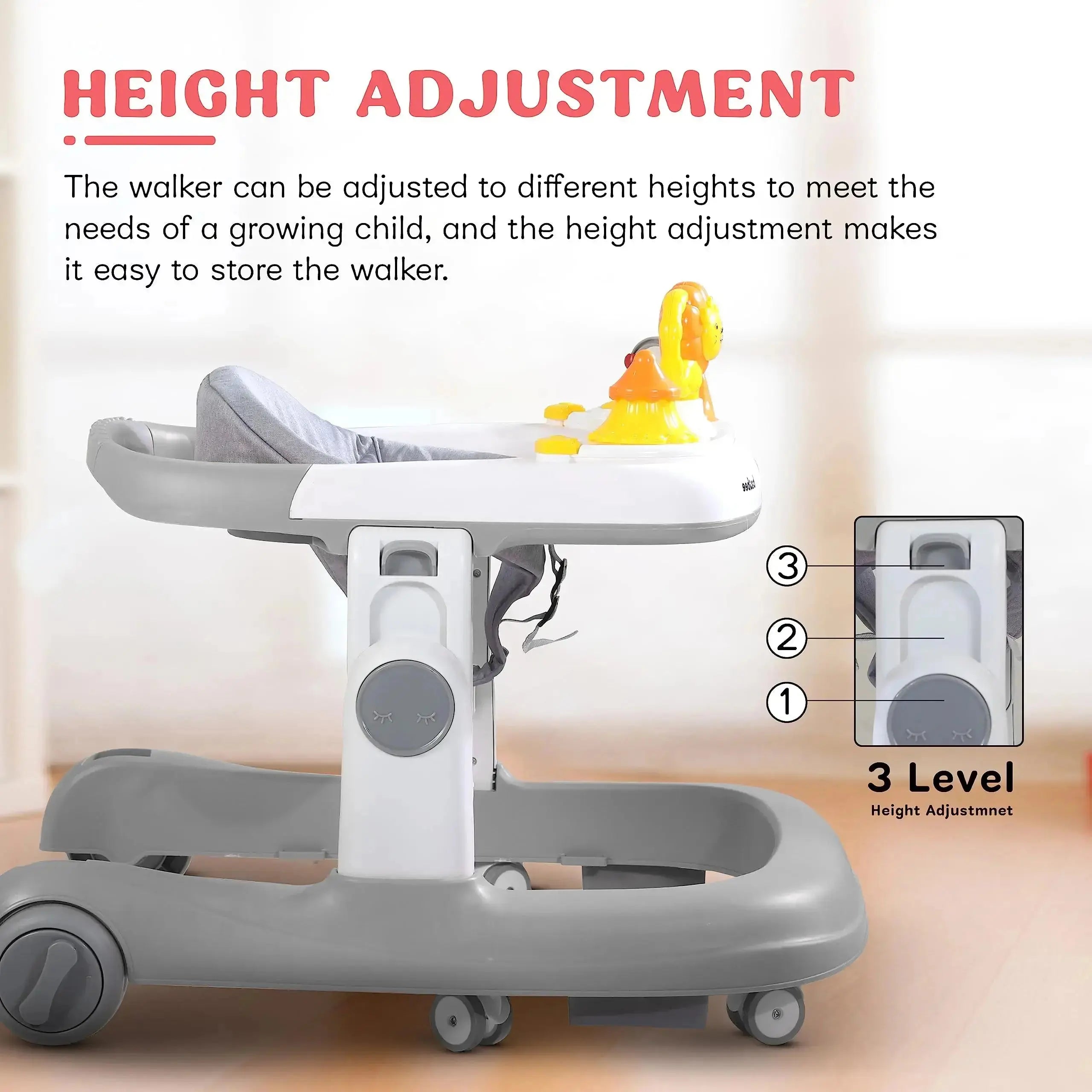 Baybee Astro Walker With 3 Adjustable Height and Musical Toy - Image 4