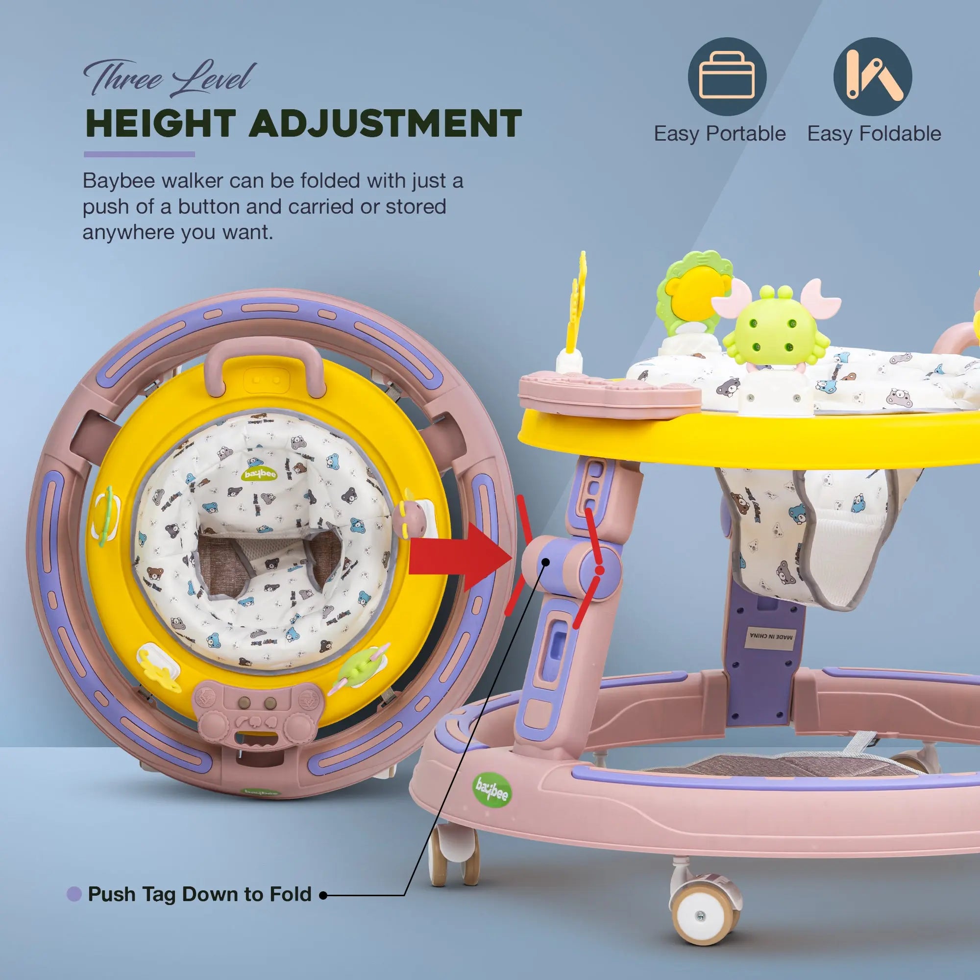 Baybee Whizz Baby Walker Portable Kids Walker - Image 5