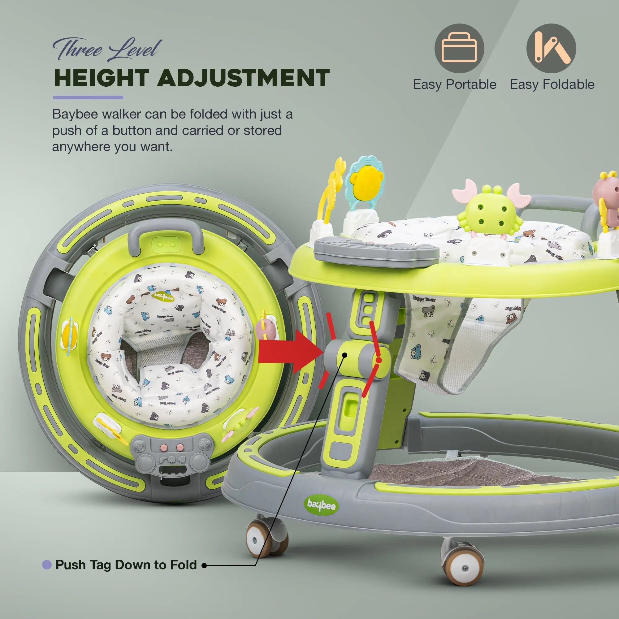 Baybee Whizz Baby Walker Portable Kids Walker - Image 15