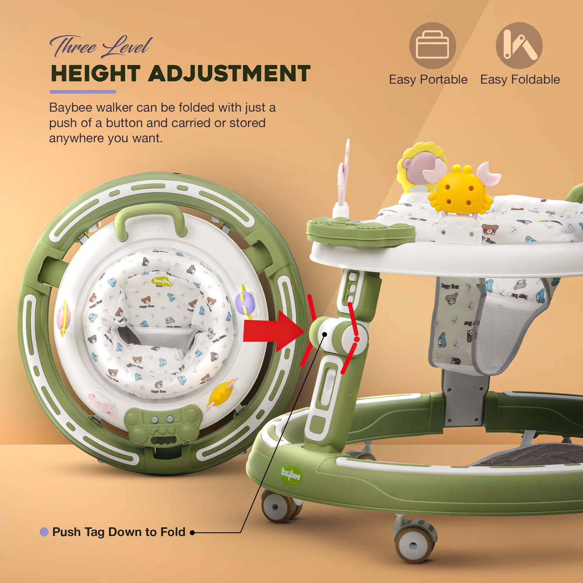 Baybee Whizz Baby Walker Portable Kids Walker - Image 35
