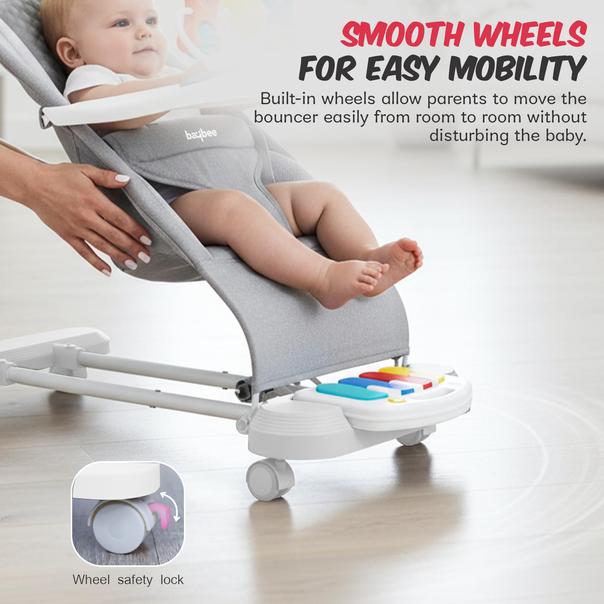 Baybee Nestra Rocker for Baby Bouncer with Music - Image 12