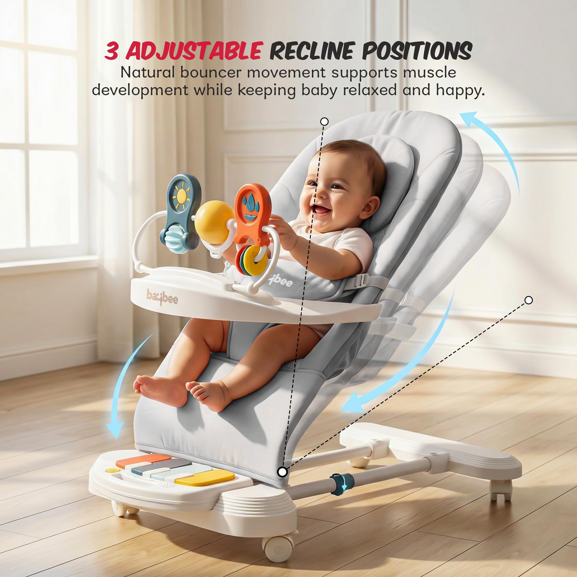 Baybee Nestra Rocker for Baby Bouncer with Music - Image 13