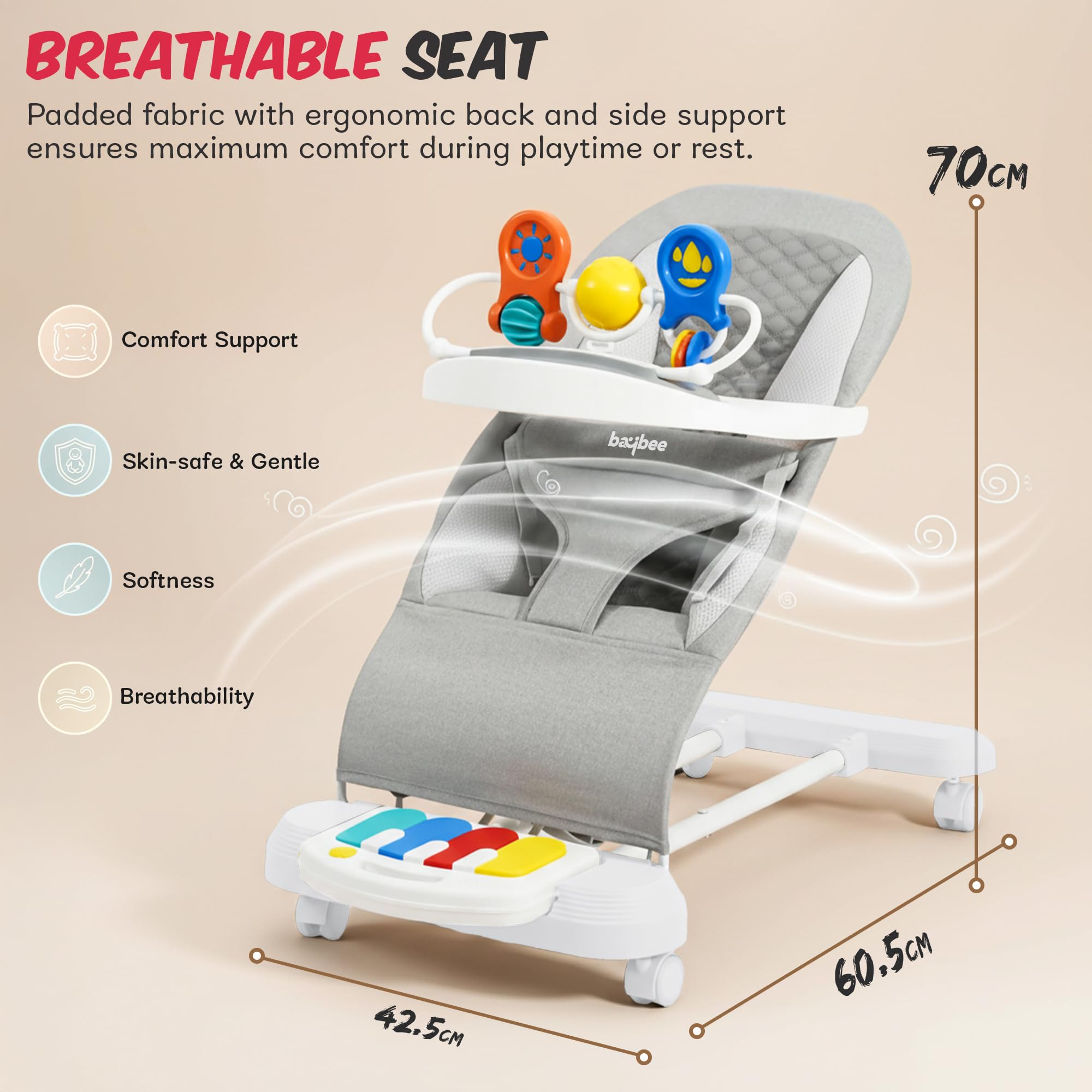 Baybee Nestra Rocker for Baby Bouncer with Music - Image 16