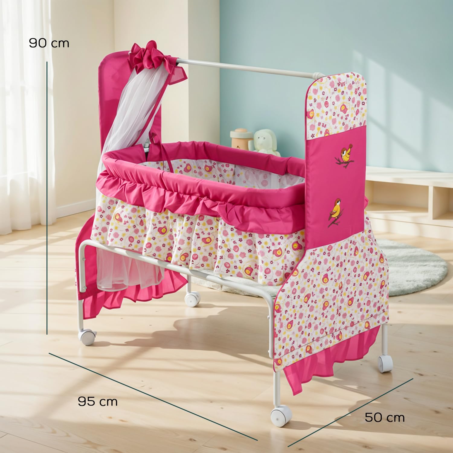 Baybee Baby Swing Cradle for Newborn Babies with Mosquito Net, Infant Jhula, Palna for Kids - Image 7