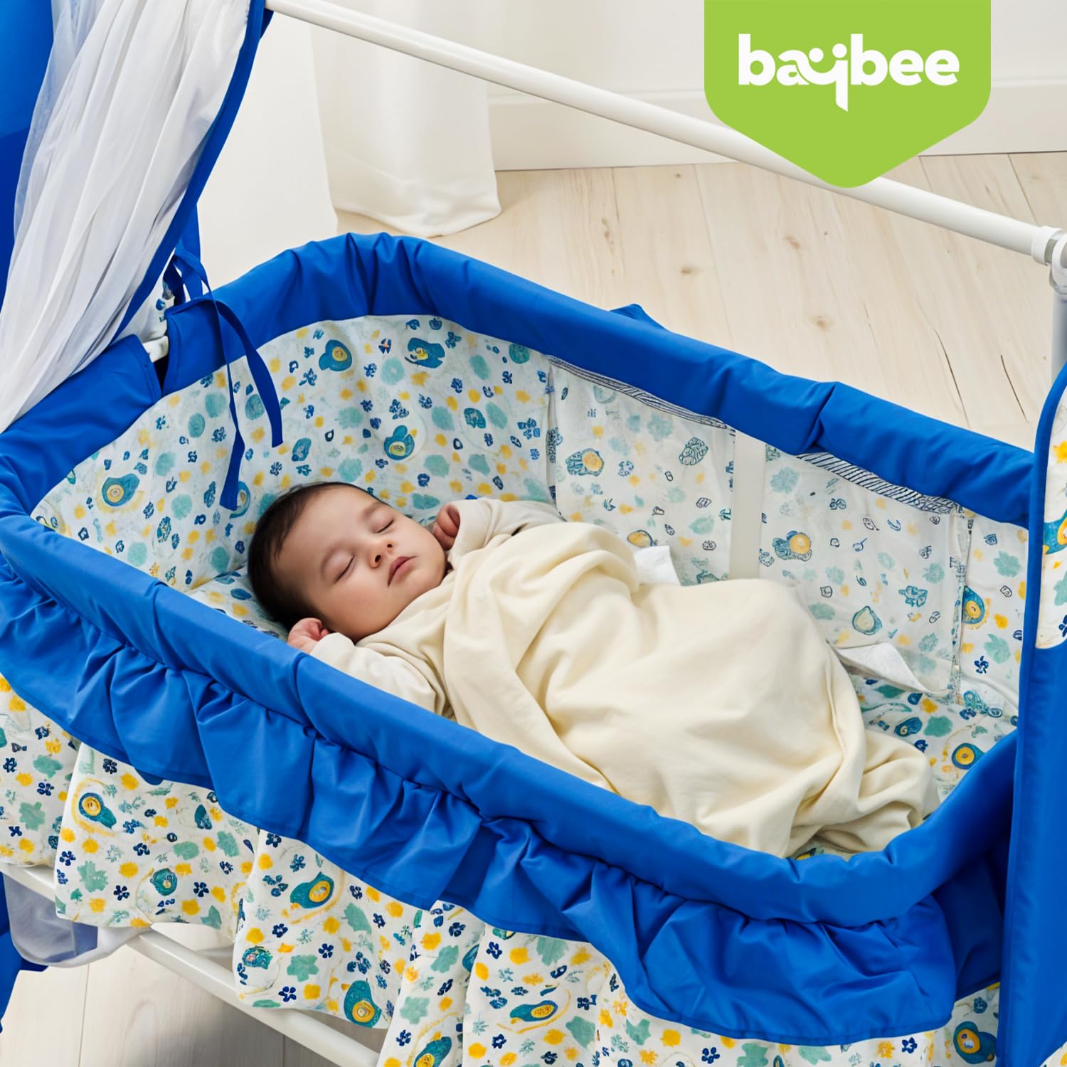 Baybee Baby Swing Cradle for Newborn Babies with Mosquito Net, Infant Jhula, Palna for Kids - Image 9