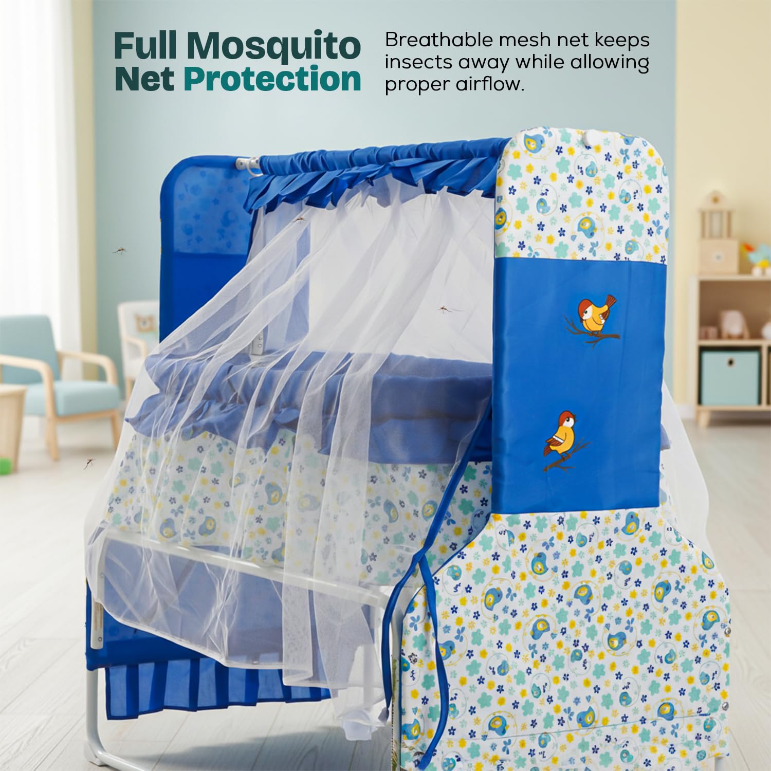 Baybee Baby Swing Cradle for Newborn Babies with Mosquito Net, Infant Jhula, Palna for Kids - Image 11