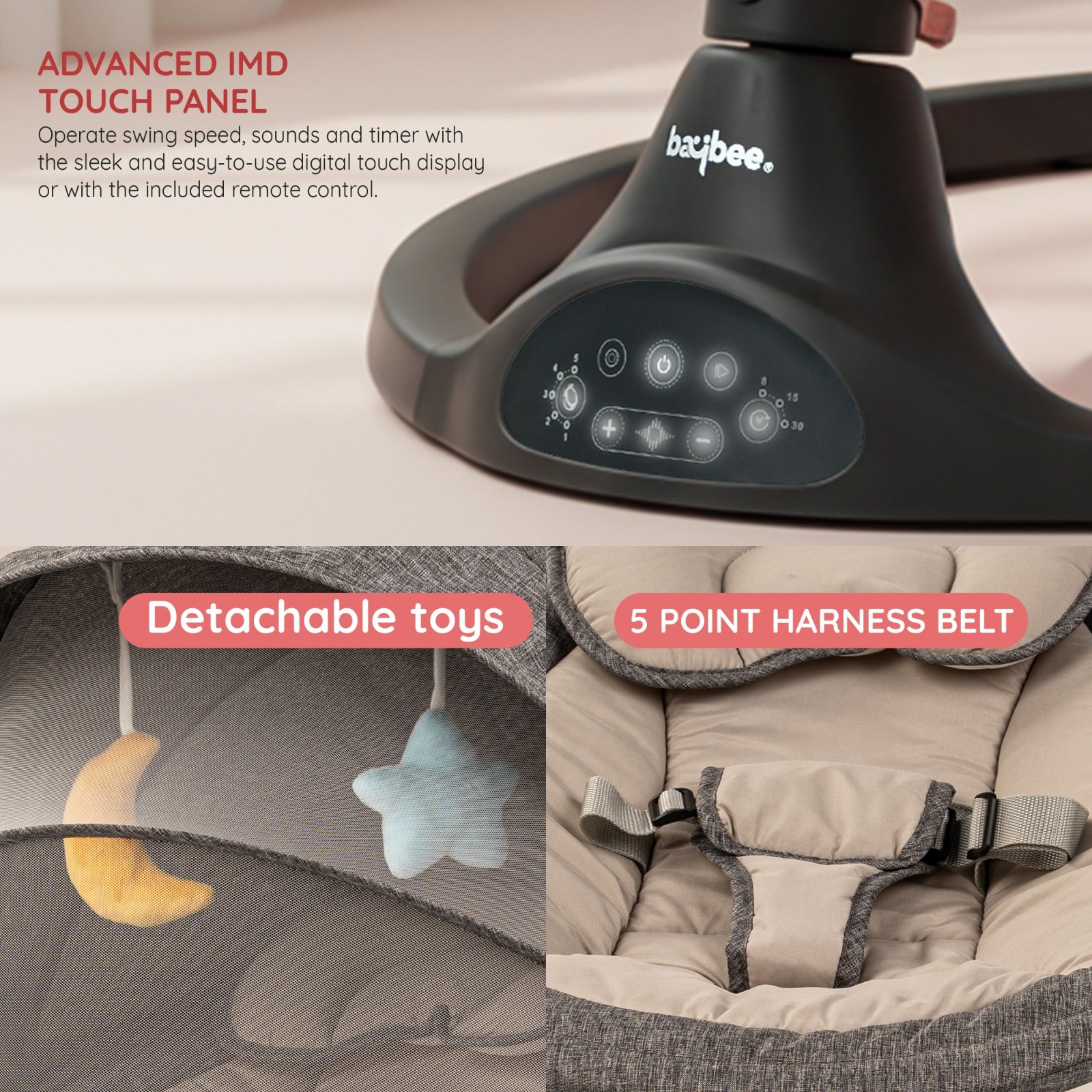Baybee Automatic Electric Baby Swing Cradle - Image 7