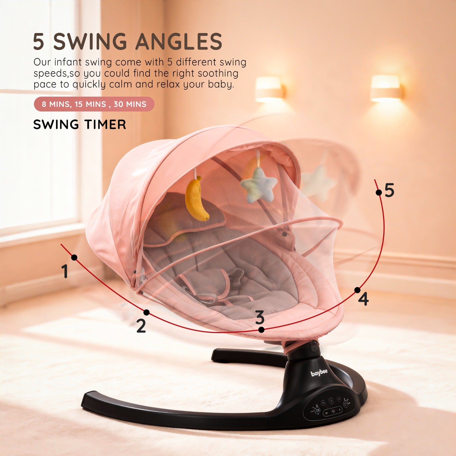 Baybee Automatic Electric Baby Swing Cradle - Image 13