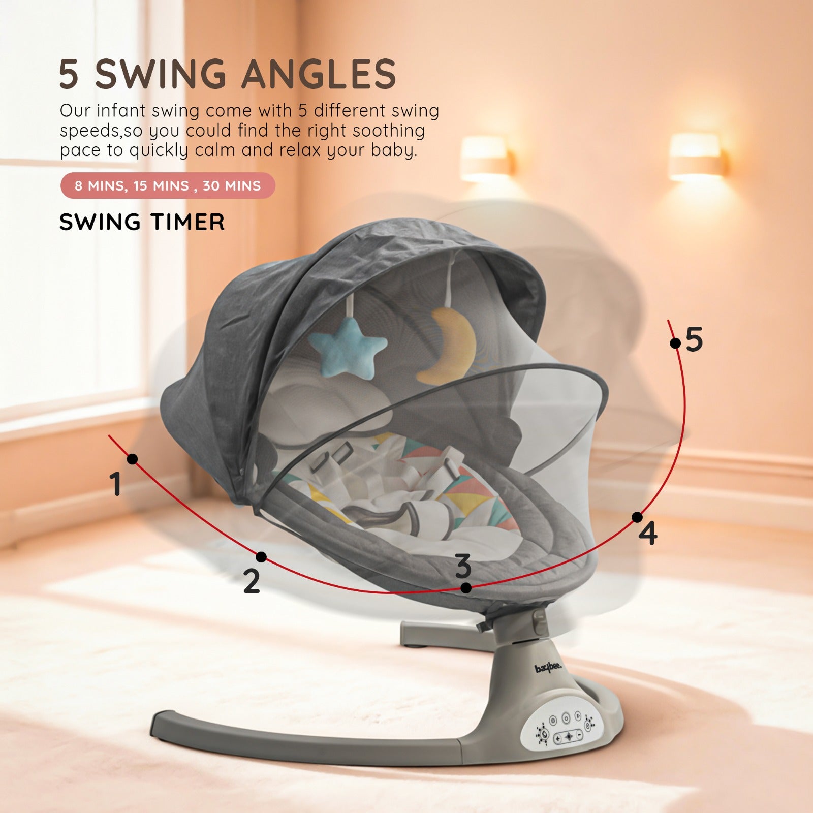 Baybee Automatic Electric Baby Swing Cradle - Image 21