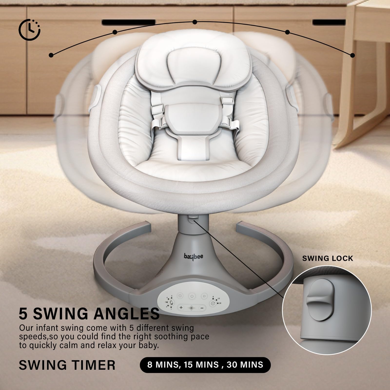 Baybee Automatic Electric Baby Swing Cradle - Image 28