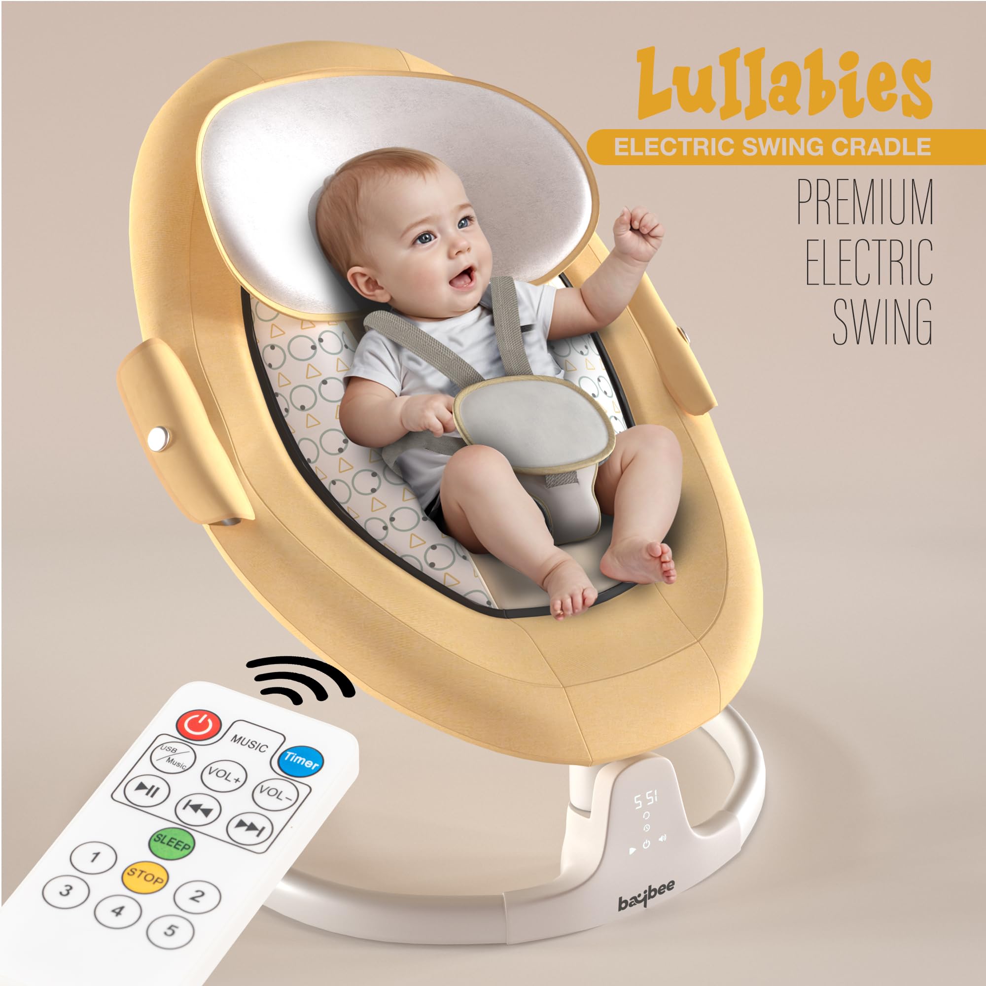 Baybee Lullabies Automatic Electric Baby Swing Cradle - Image 2