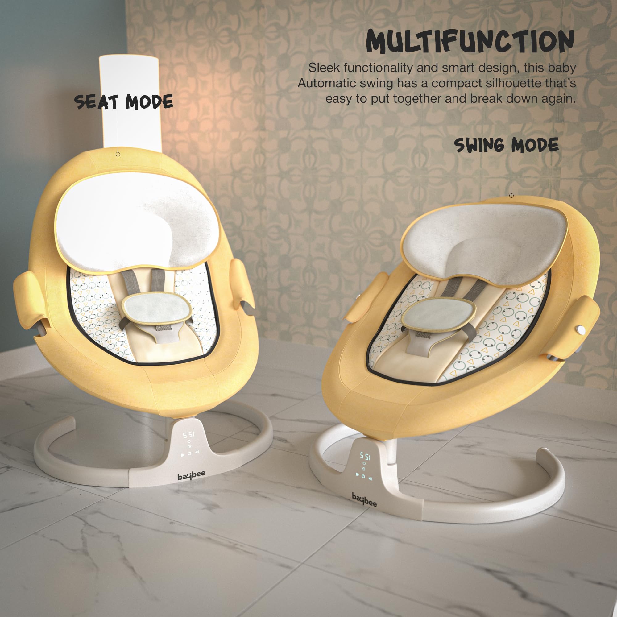 Baybee Lullabies Automatic Electric Baby Swing Cradle - Image 3