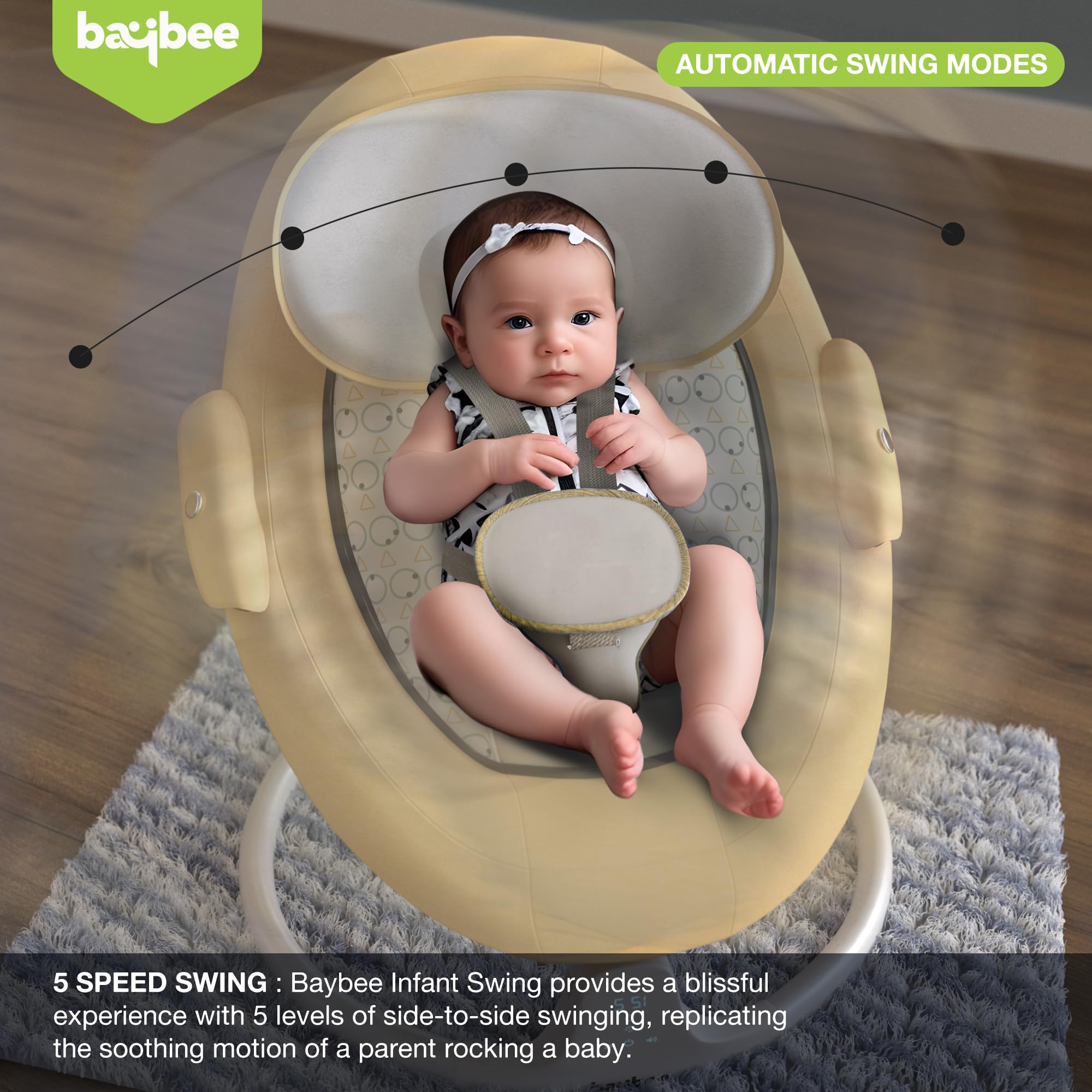 Baybee Lullabies Automatic Electric Baby Swing Cradle - Image 4