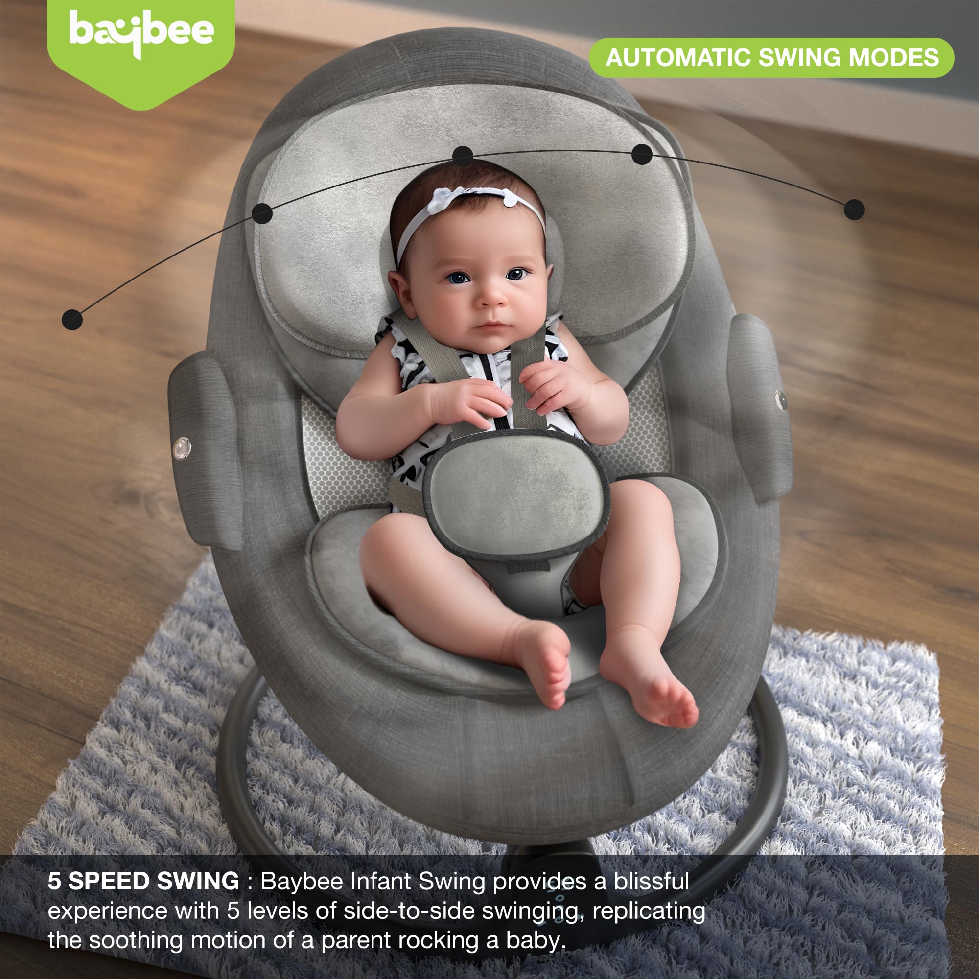 Baybee Lullabies Automatic Electric Baby Swing Cradle - Image 13