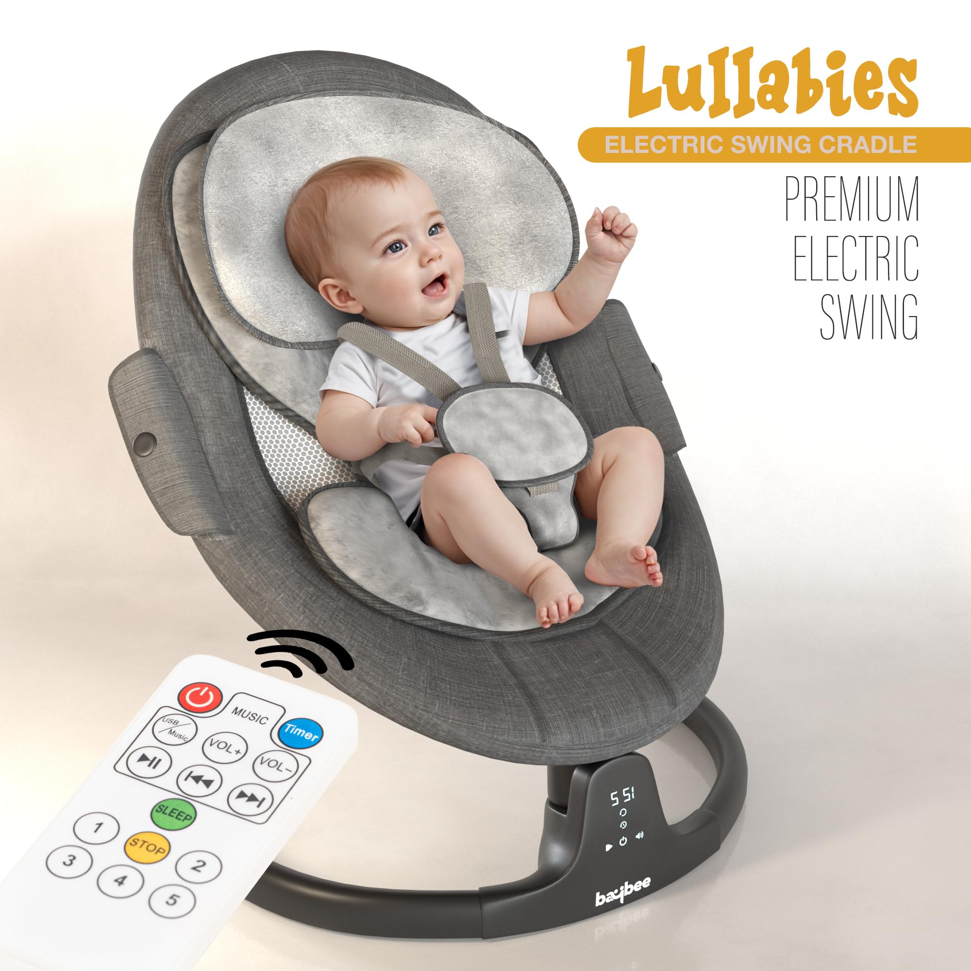 Baybee Lullabies Automatic Electric Baby Swing Cradle - Image 20