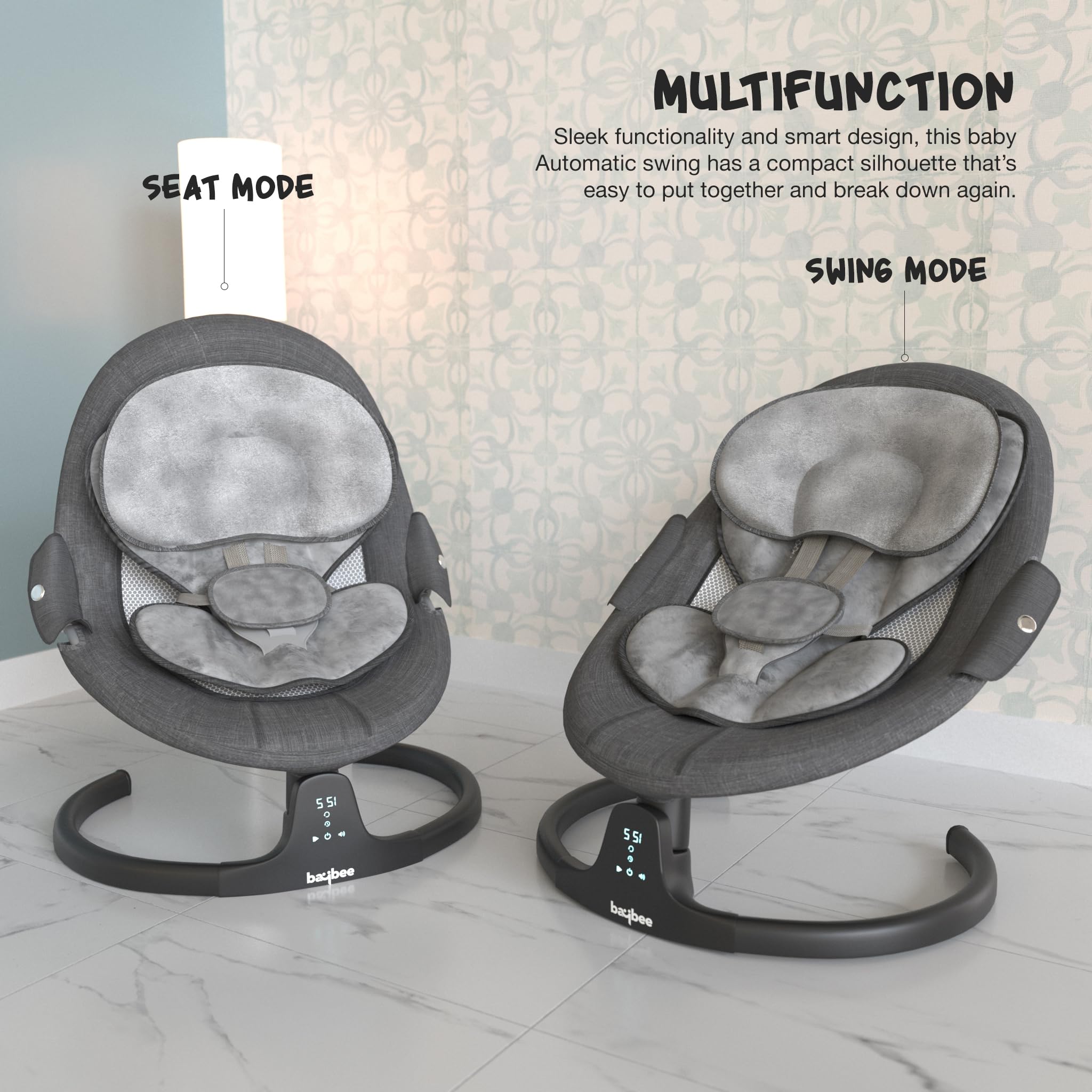 Baybee Lullabies Automatic Electric Baby Swing Cradle - Image 21