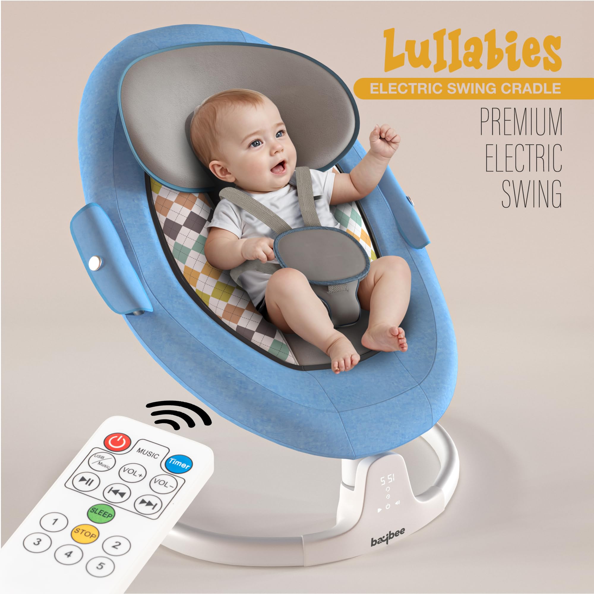 Baybee Lullabies Automatic Electric Baby Swing Cradle - Image 29