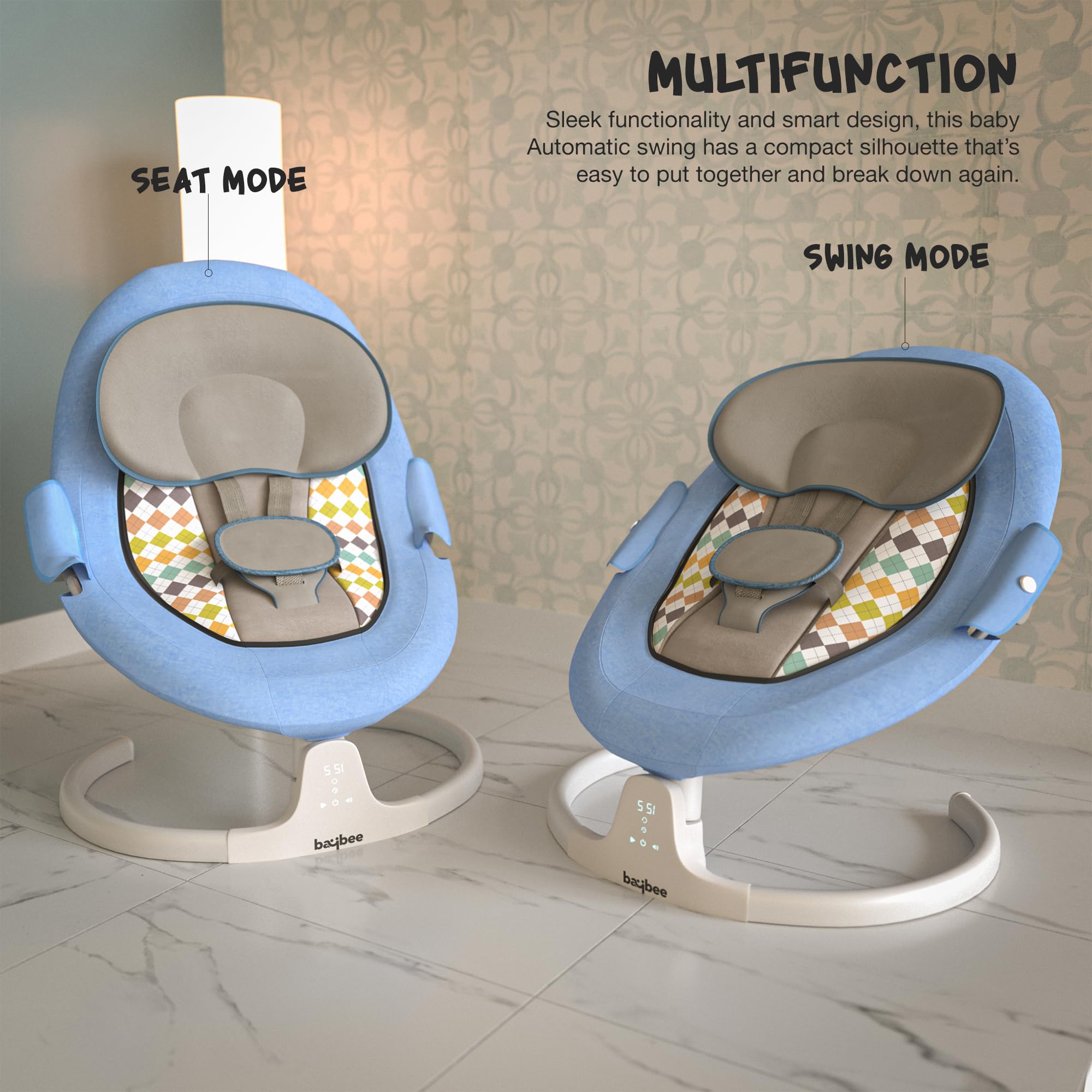 Baybee Lullabies Automatic Electric Baby Swing Cradle - Image 30