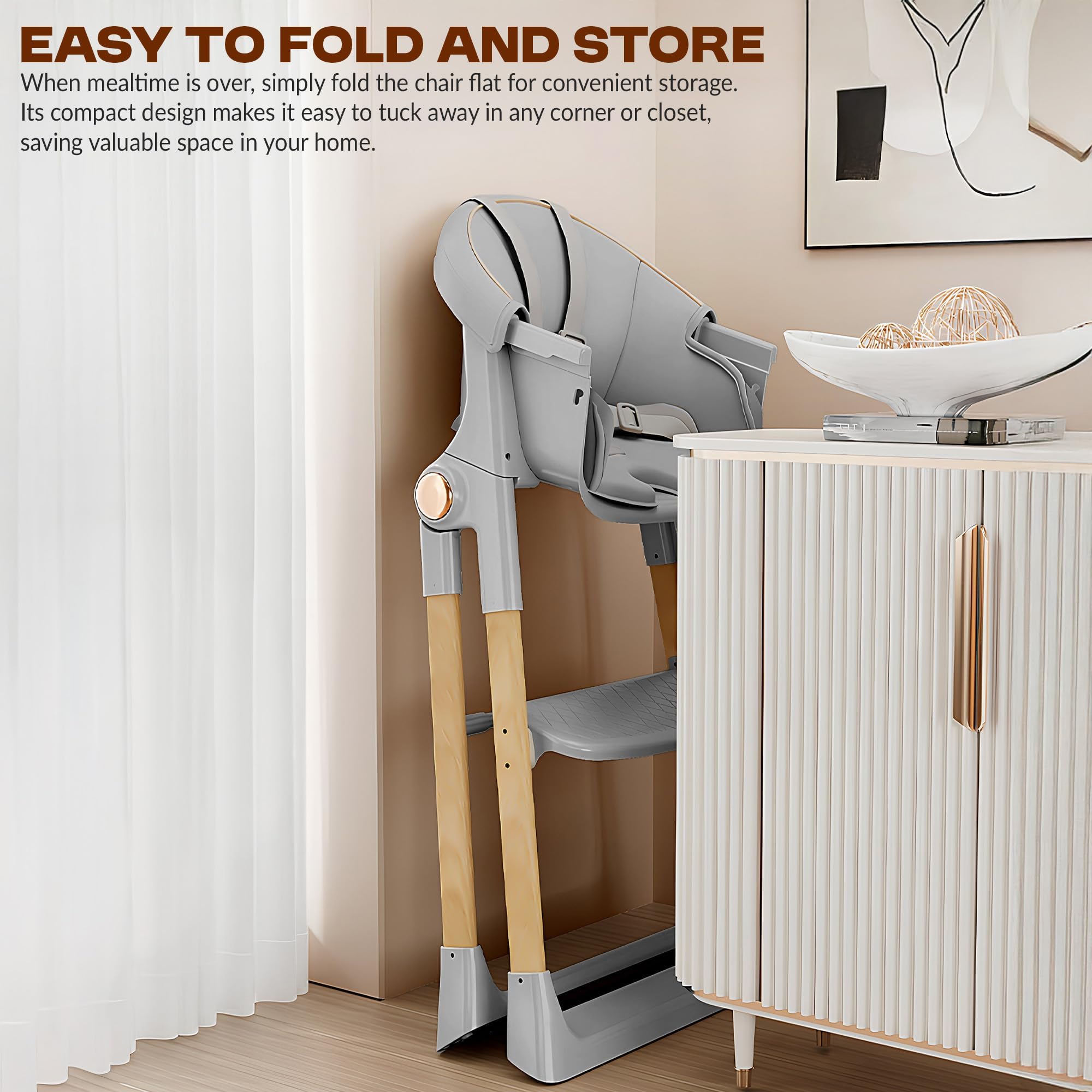 Baybee 3-in-1 Convertible High Chair for Kids - Image 3