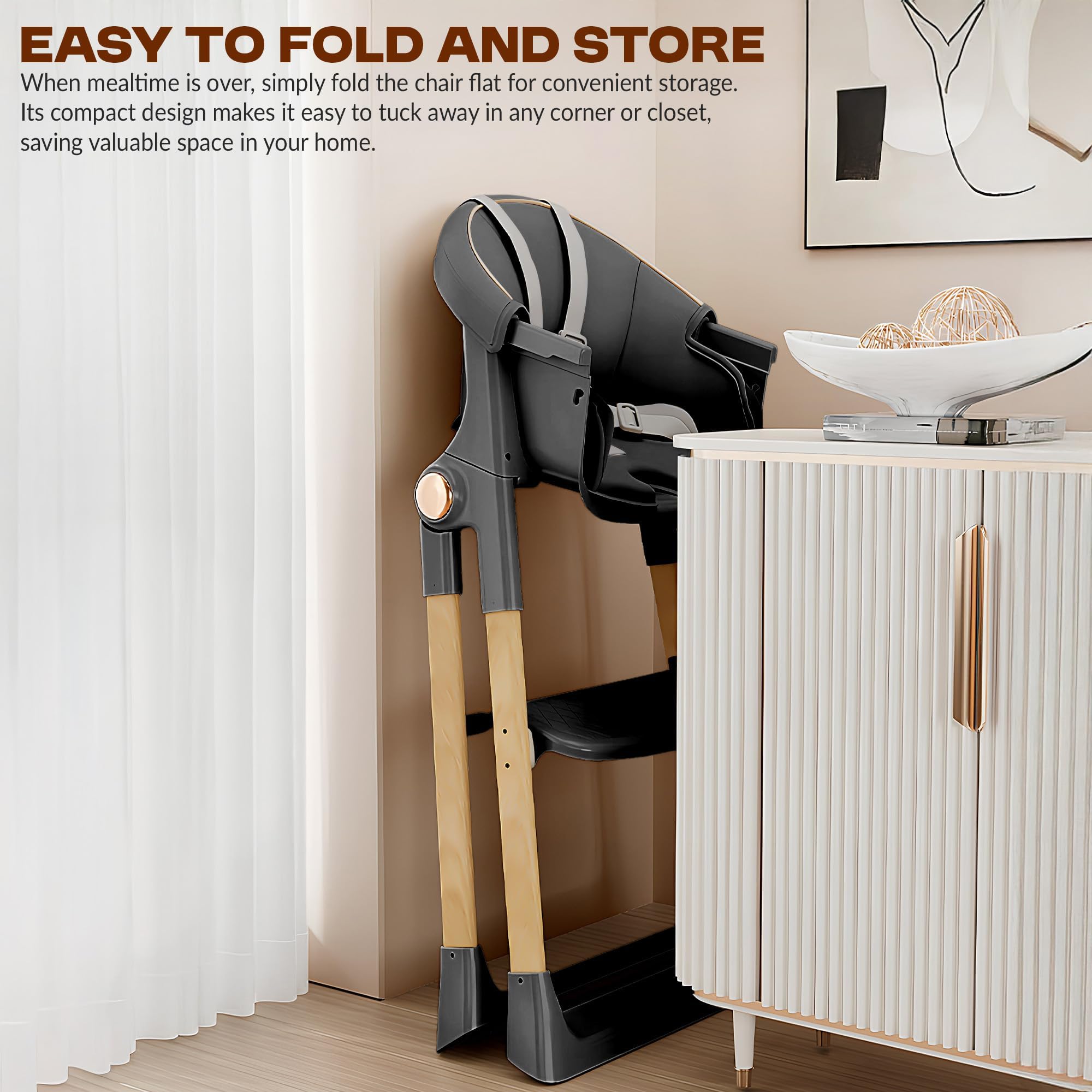 Baybee 3-in-1 Convertible High Chair for Kids - Image 11
