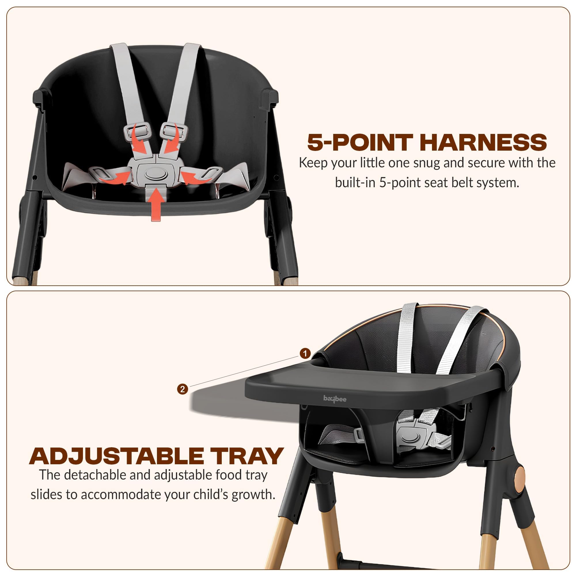 Baybee 3-in-1 Convertible High Chair for Kids - Image 13