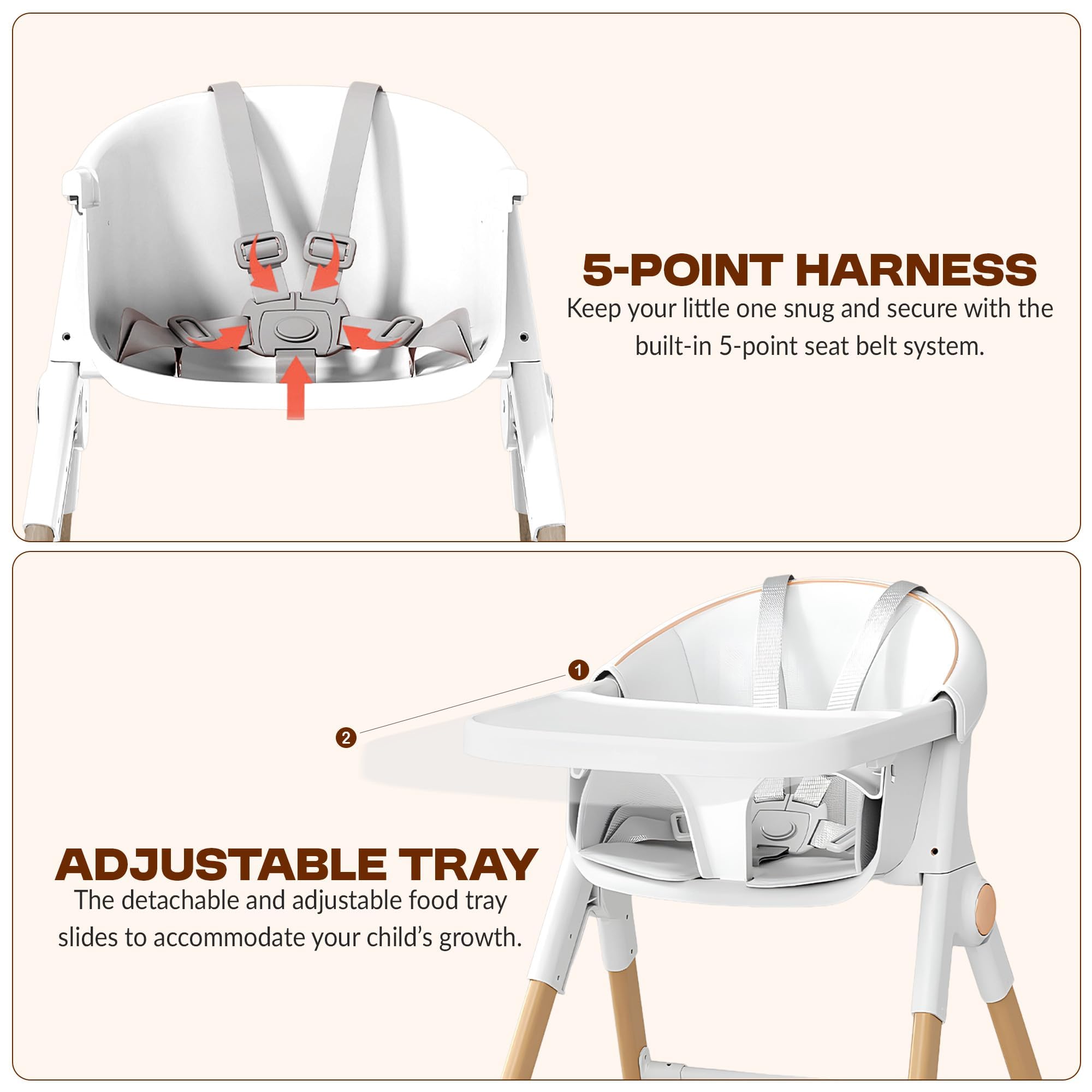 Baybee 3-in-1 Convertible High Chair for Kids - Image 21