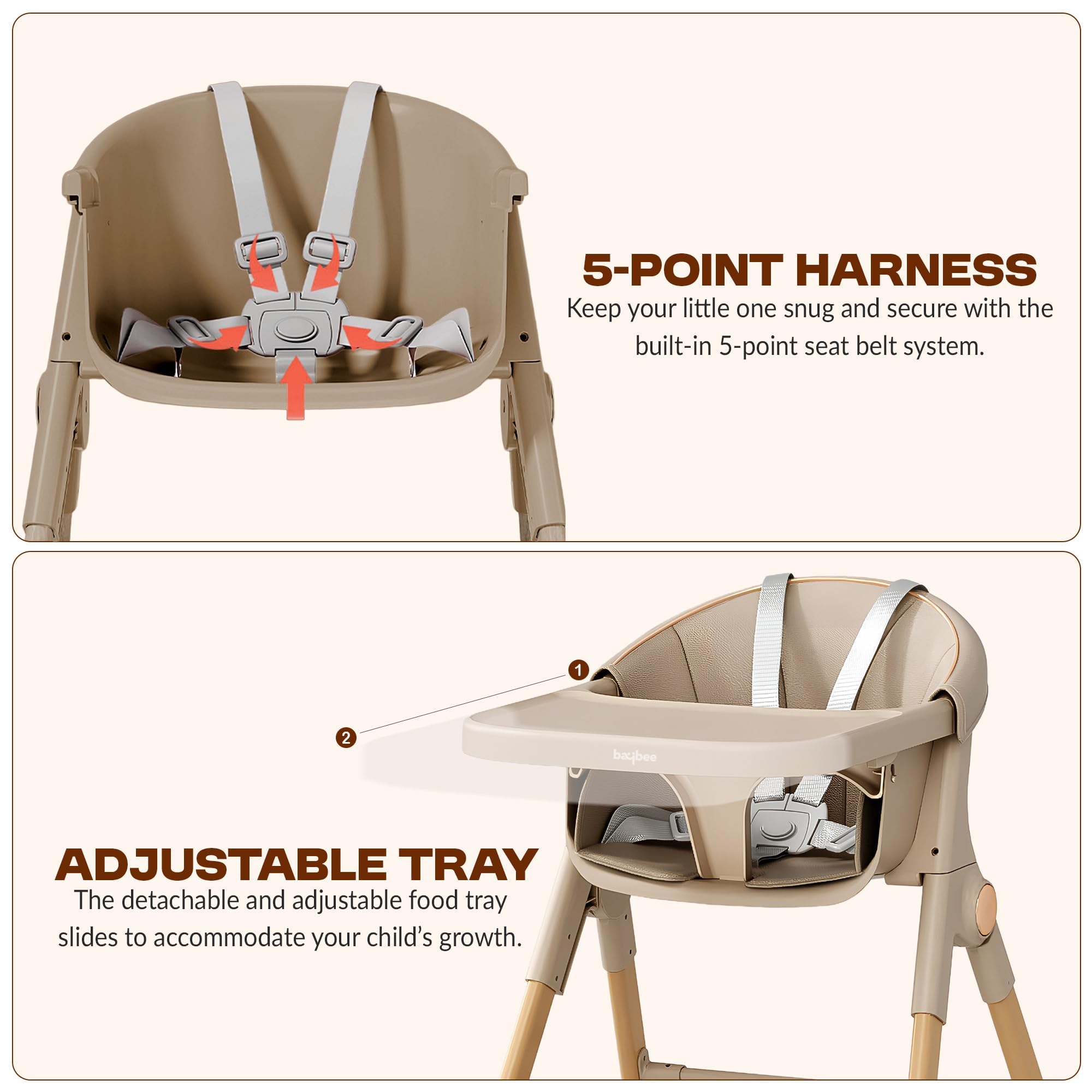 Baybee 3-in-1 Convertible High Chair for Kids - Image 29