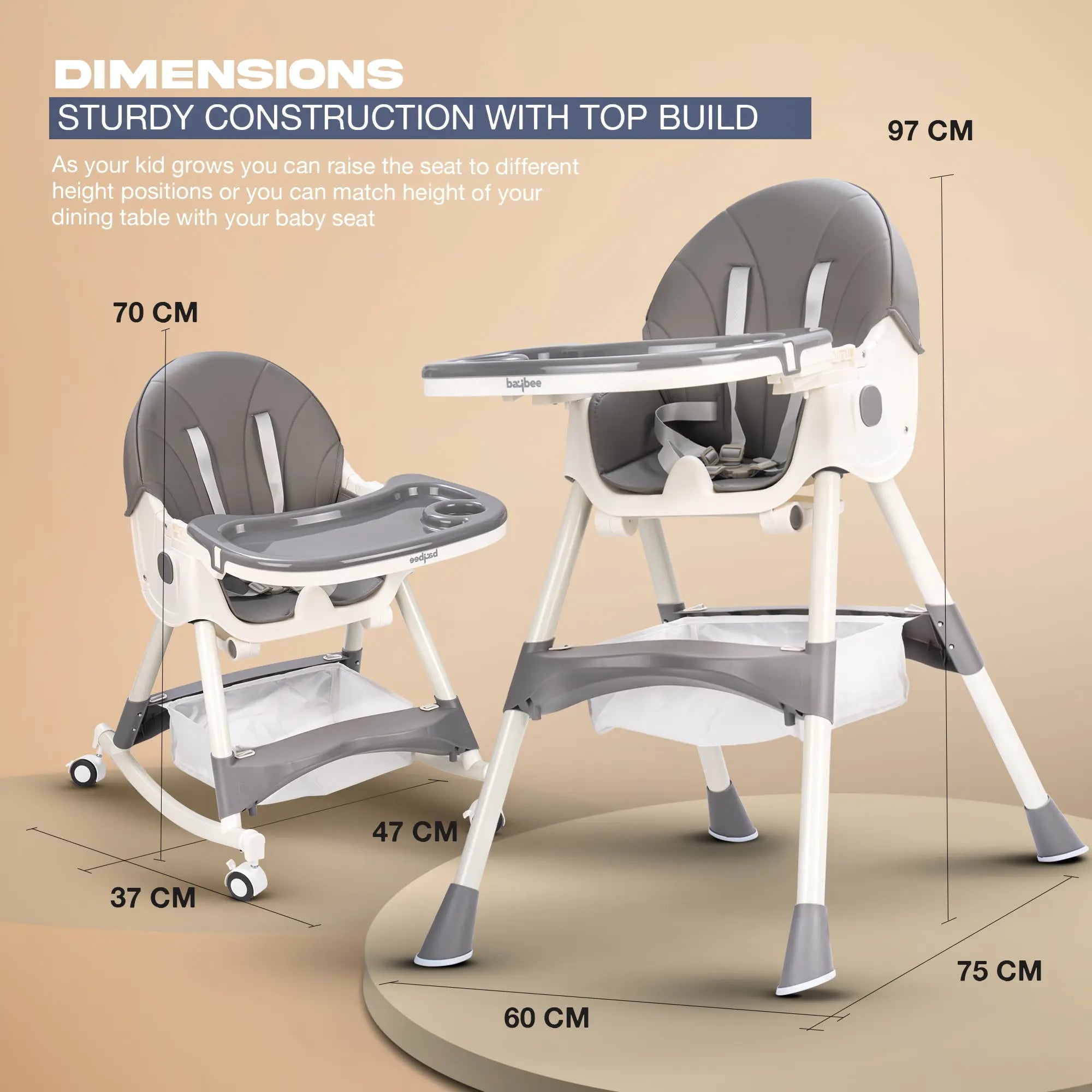 Baybee 4 in 1 Convertible High Chair for Kids - Image 10
