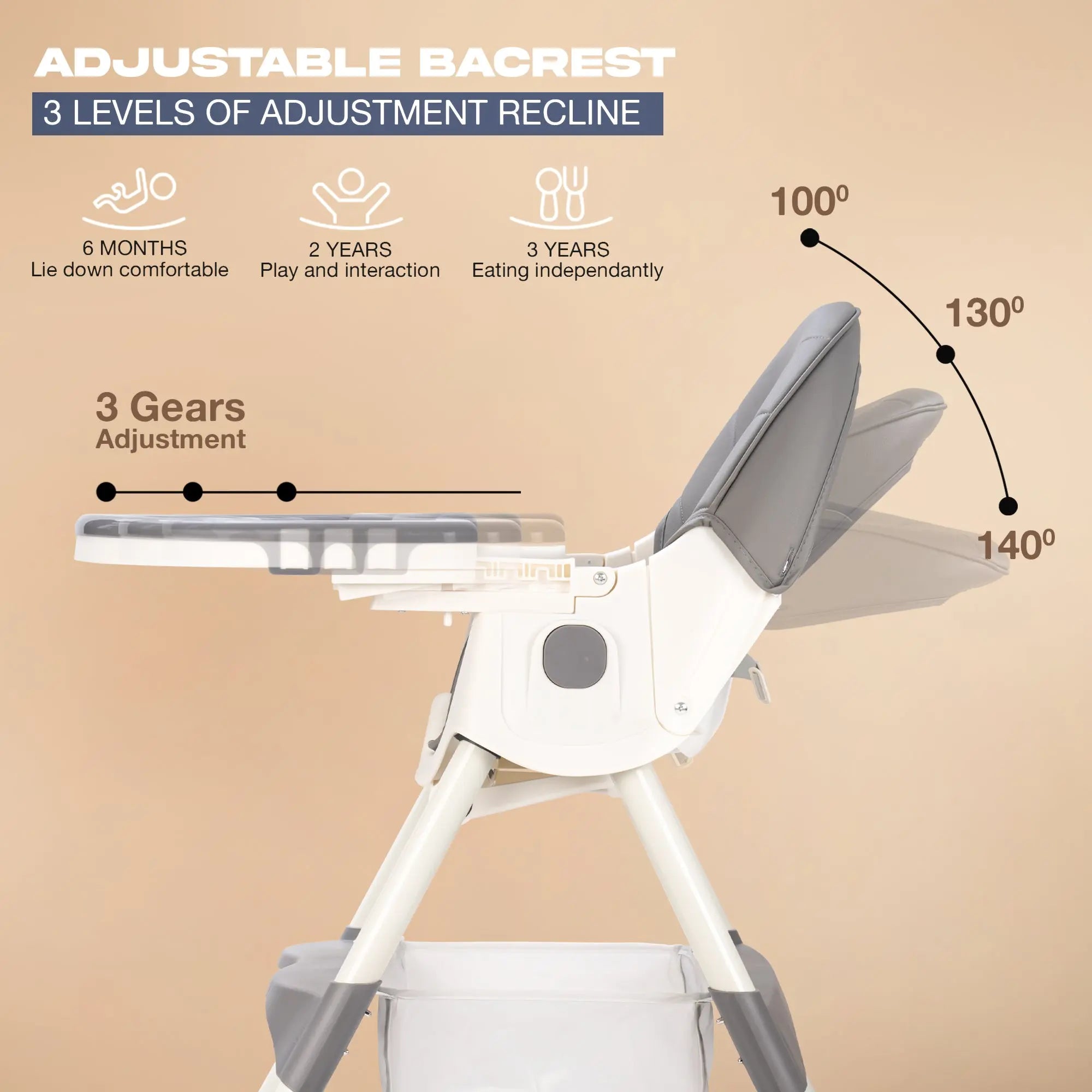 Baybee 4 in 1 Convertible High Chair for Kids - Image 12