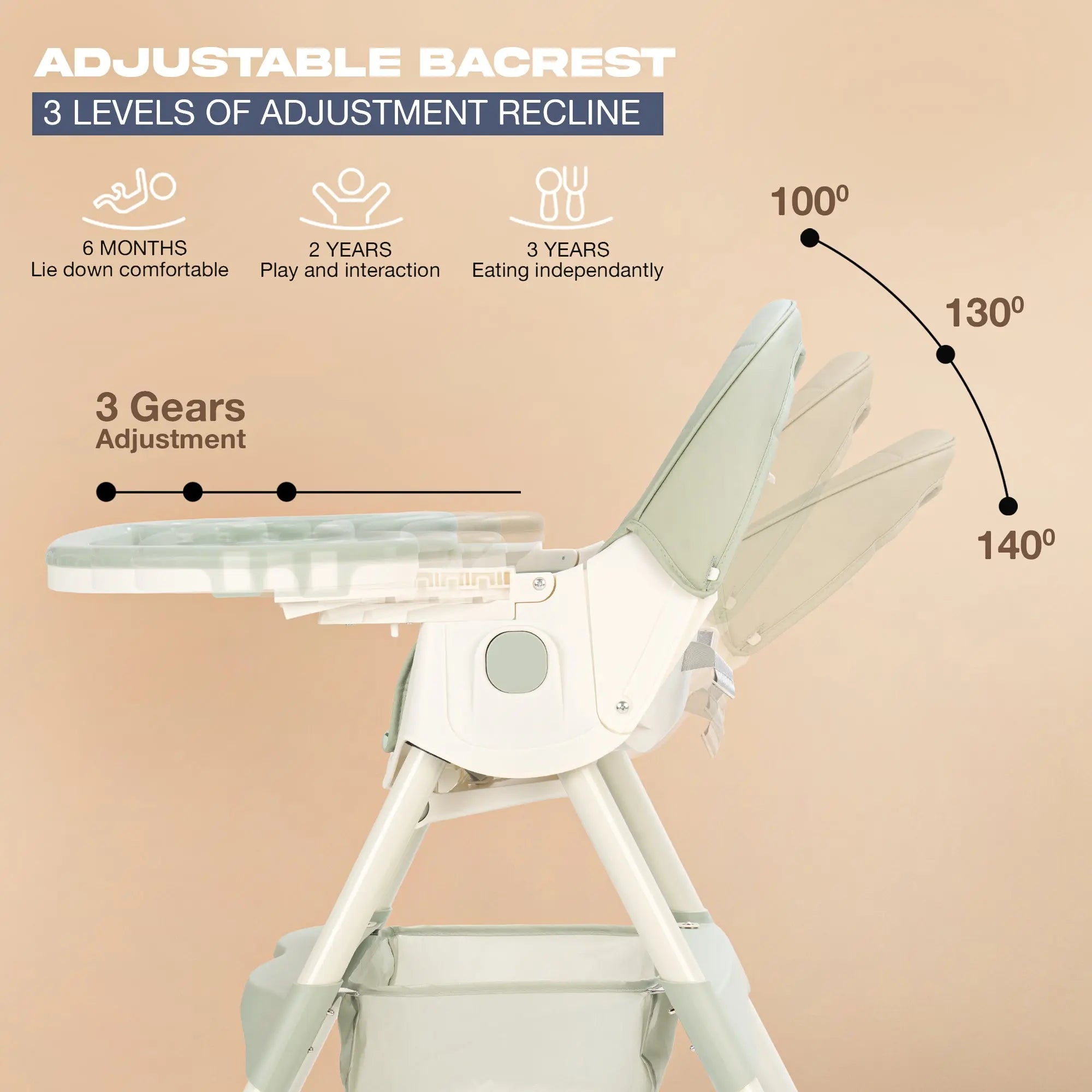 Baybee 4 in 1 Convertible High Chair for Kids - Image 19