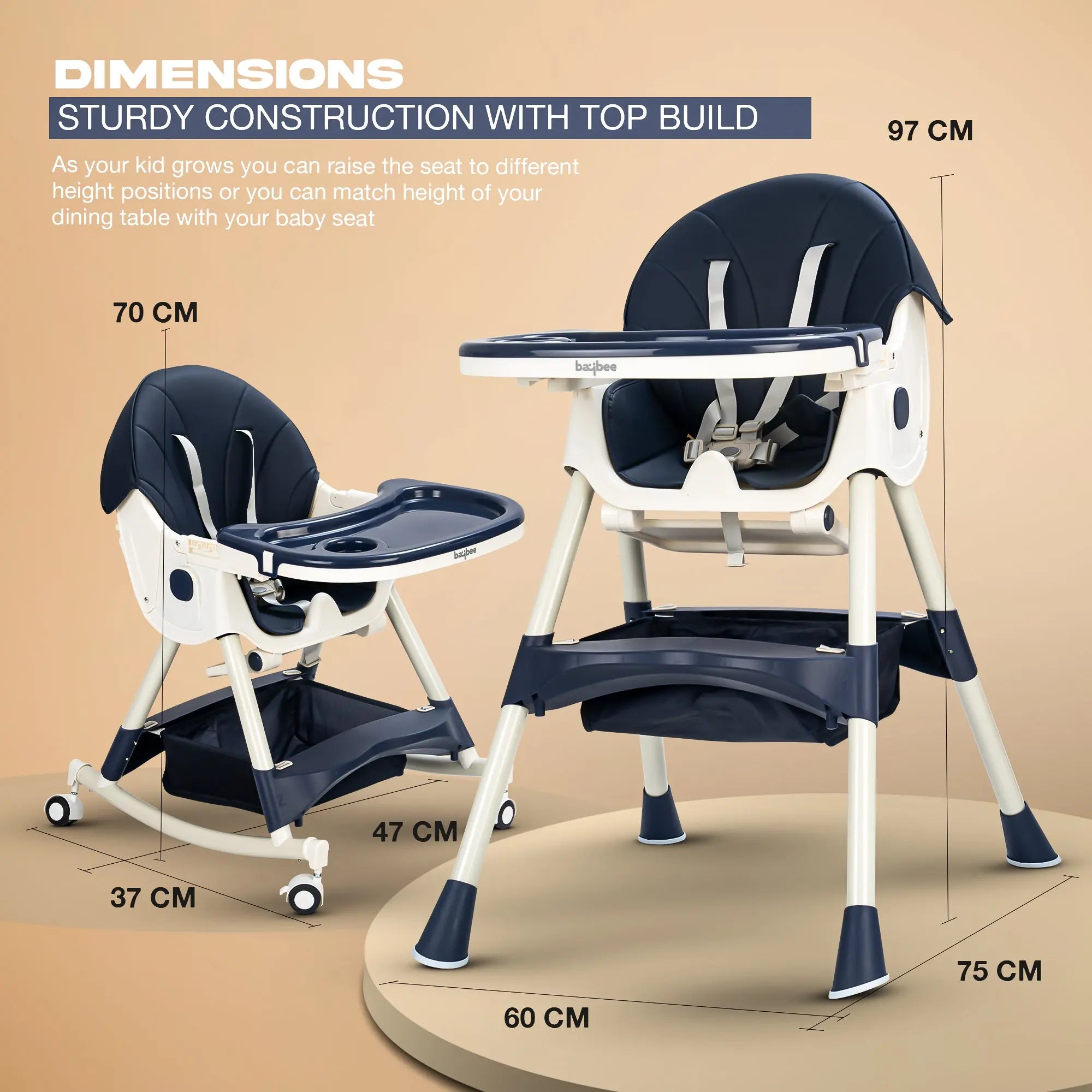 Baybee 4 in 1 Convertible High Chair for Kids - Image 24