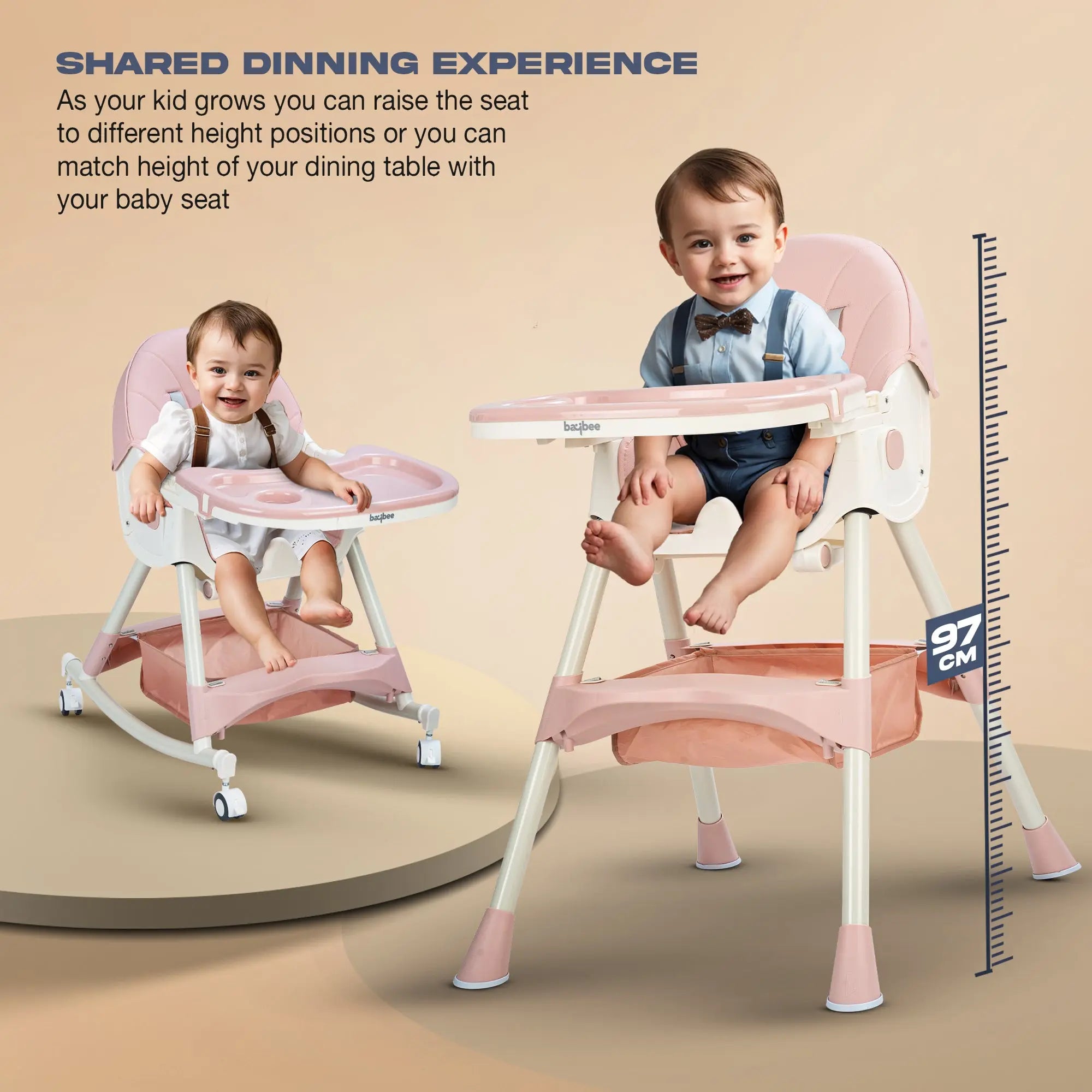Baybee 4 in 1 Convertible High Chair for Kids - Image 30