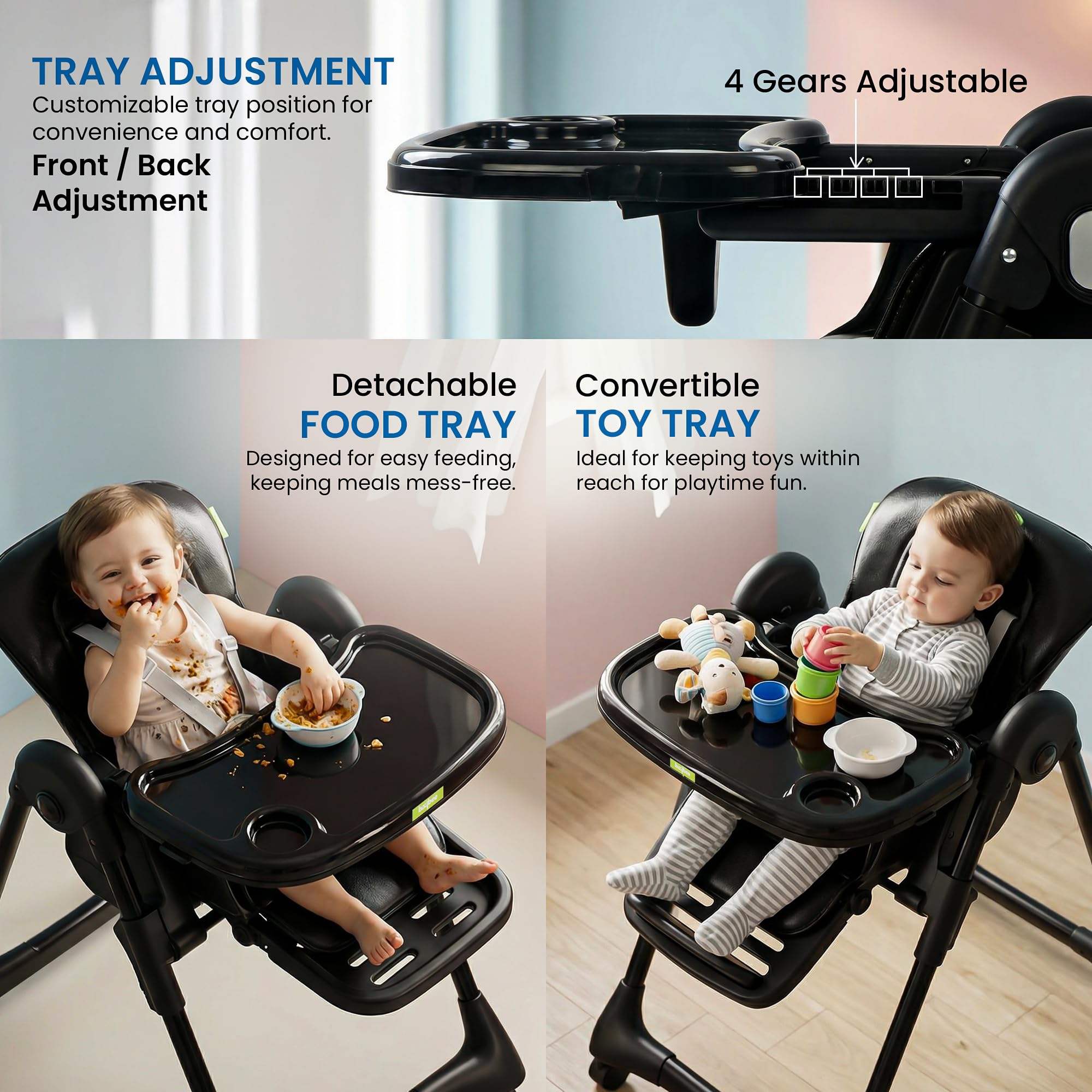 Baybee High Chair for Baby Adjustable Feeding Chair - Image 3