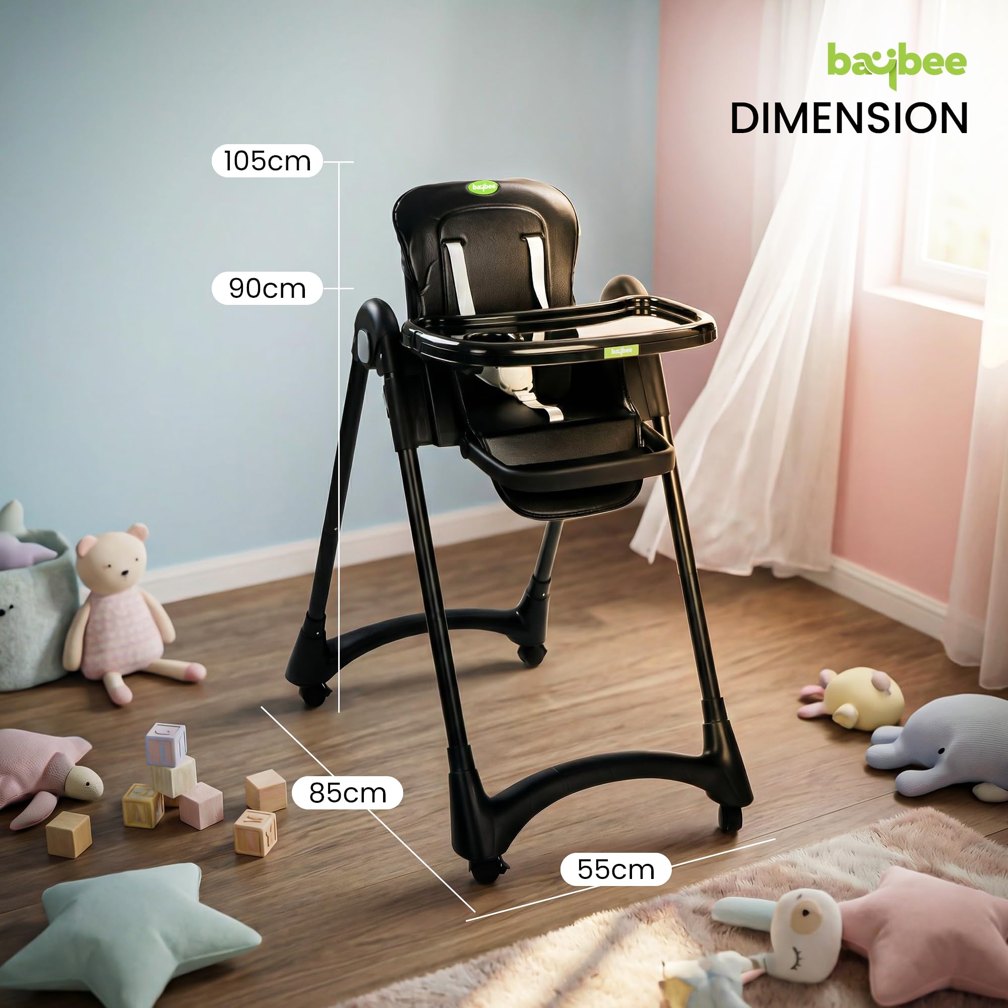 Baybee High Chair for Baby Adjustable Feeding Chair - Image 7