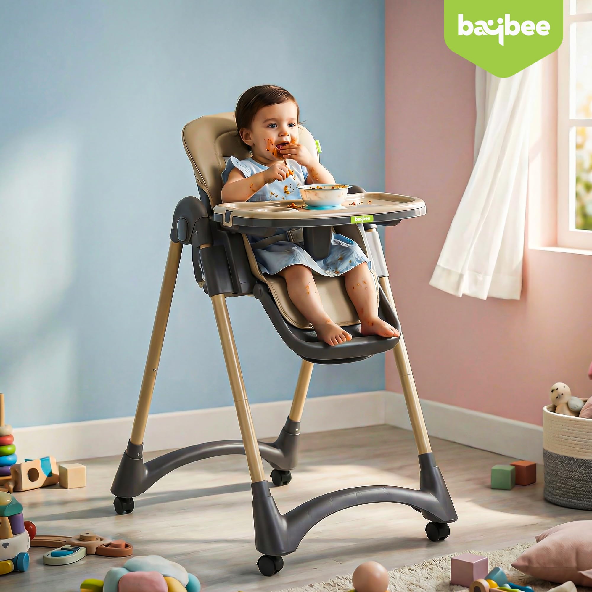 Baybee High Chair for Baby Adjustable Feeding Chair - Image 9