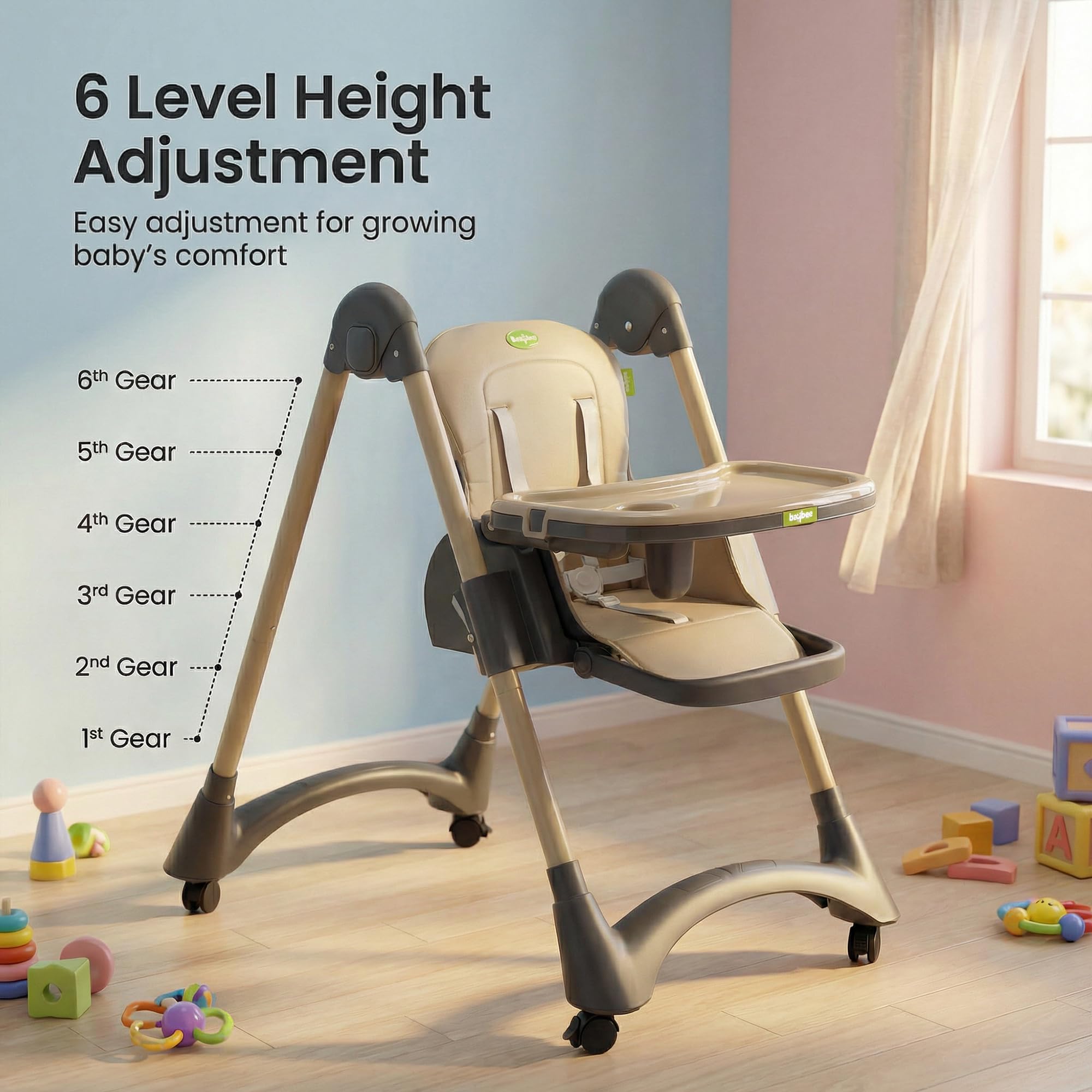 Baybee High Chair for Baby Adjustable Feeding Chair - Image 10