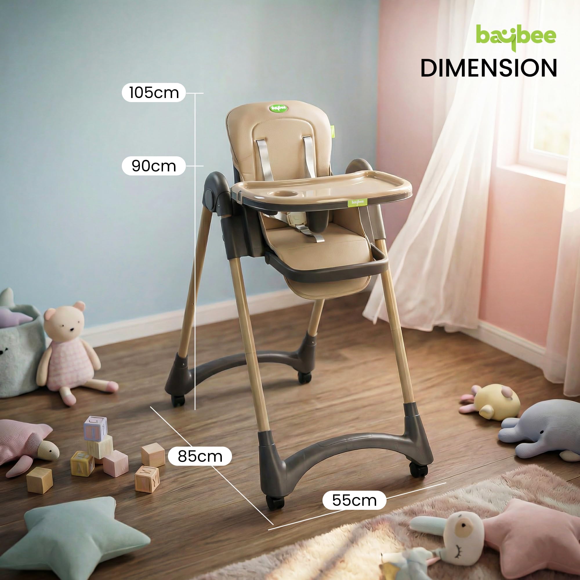 Baybee High Chair for Baby Adjustable Feeding Chair - Image 15