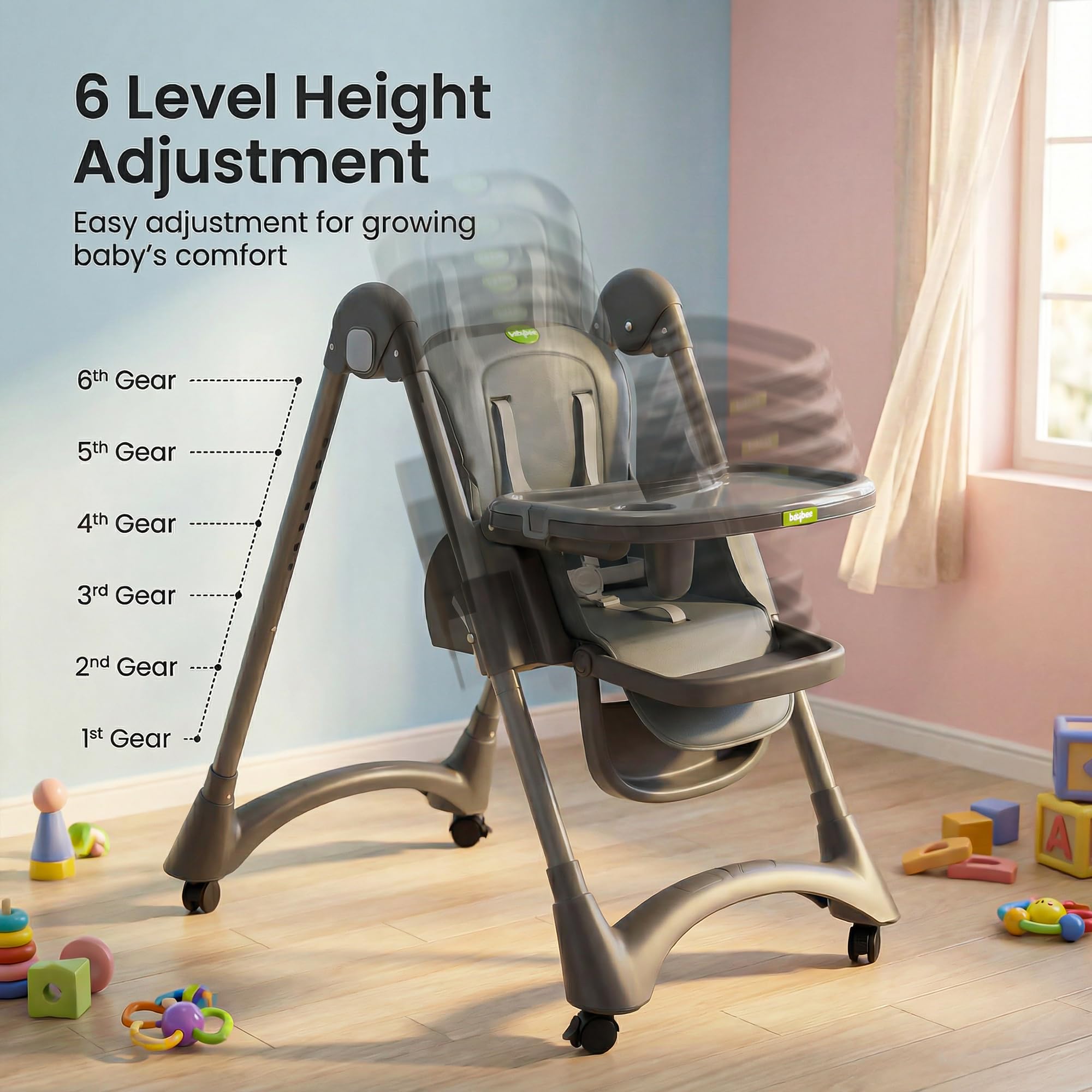 Baybee High Chair for Baby Adjustable Feeding Chair - Image 18