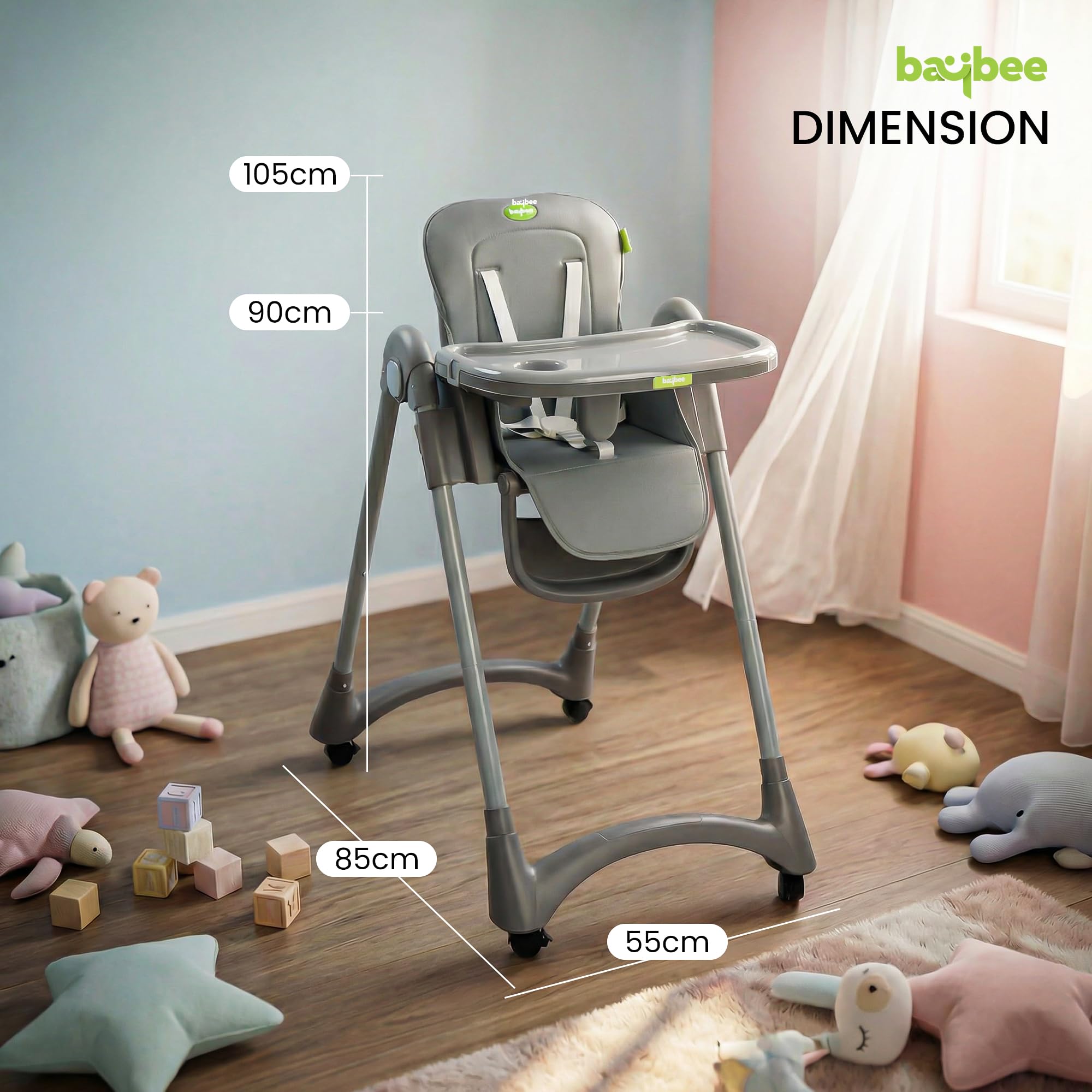 Baybee High Chair for Baby Adjustable Feeding Chair - Image 23