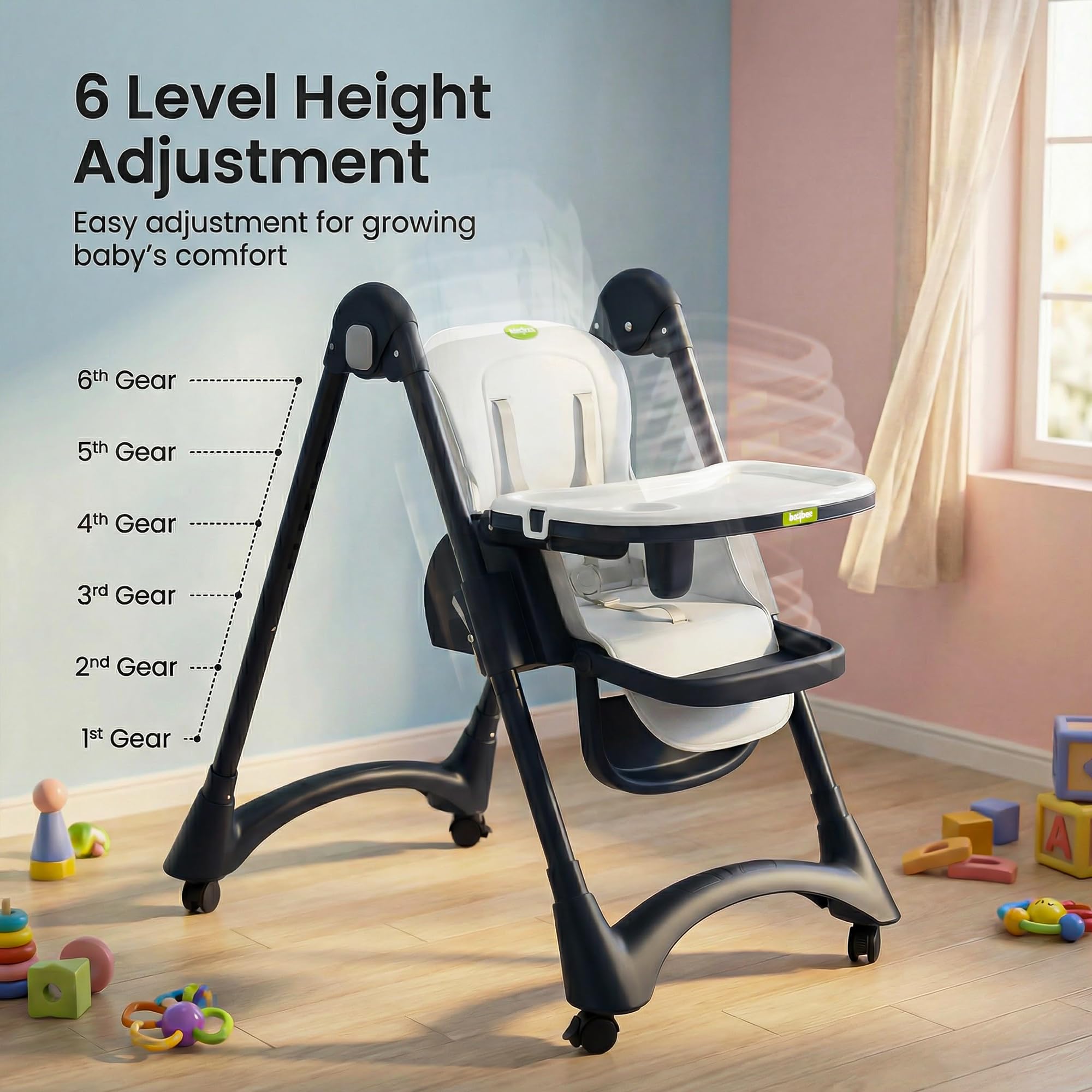 Baybee High Chair for Baby Adjustable Feeding Chair - Image 26