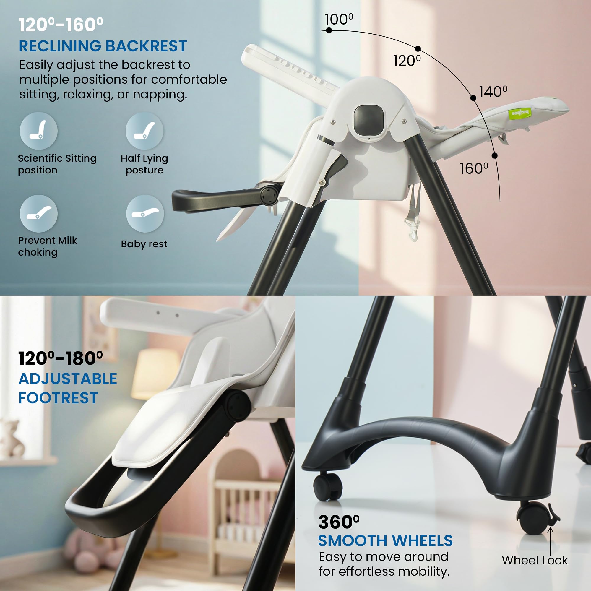 Baybee High Chair for Baby Adjustable Feeding Chair - Image 30