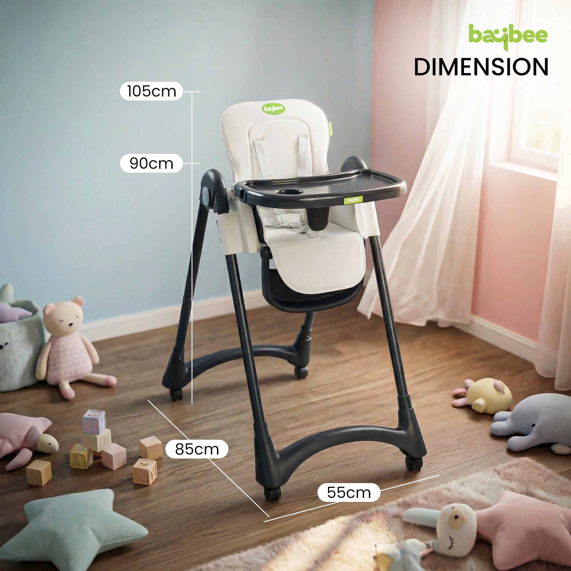 Baybee High Chair for Baby Adjustable Feeding Chair - Image 31