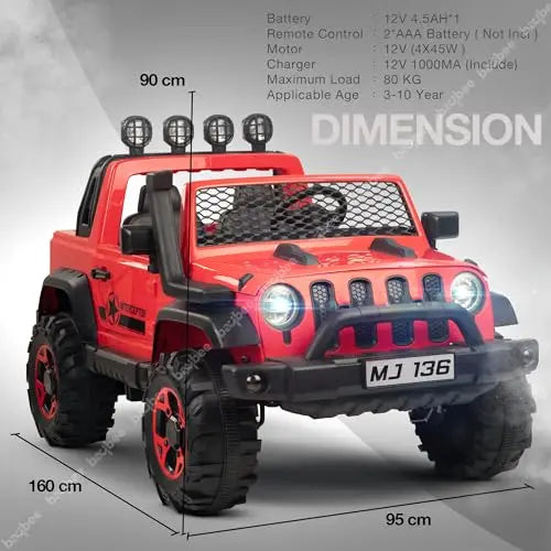 Baybee Atom Rechargeable Battery Operated Jeep for Kids - Image 3