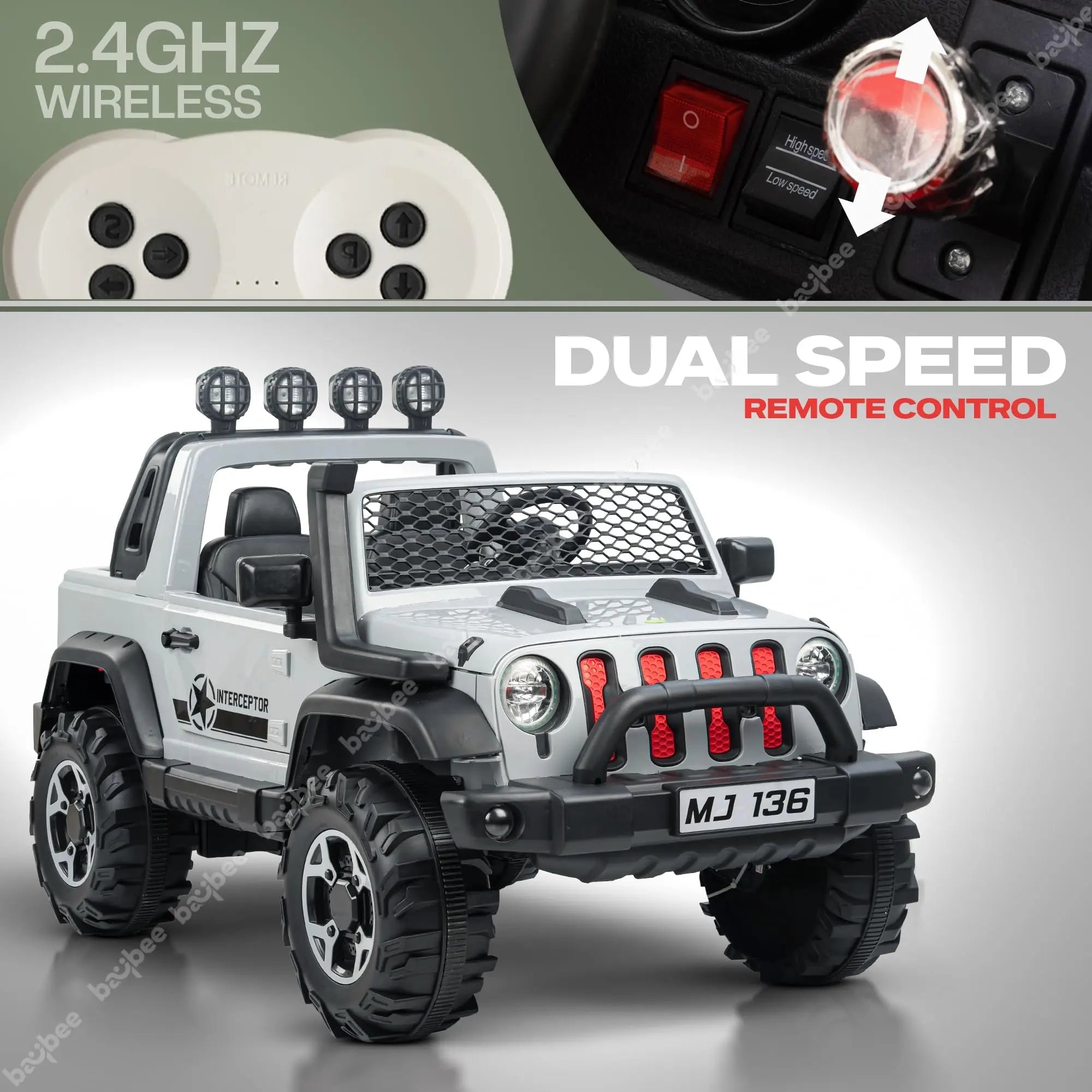 Baybee Atom Rechargeable Battery Operated Jeep for Kids - Image 10