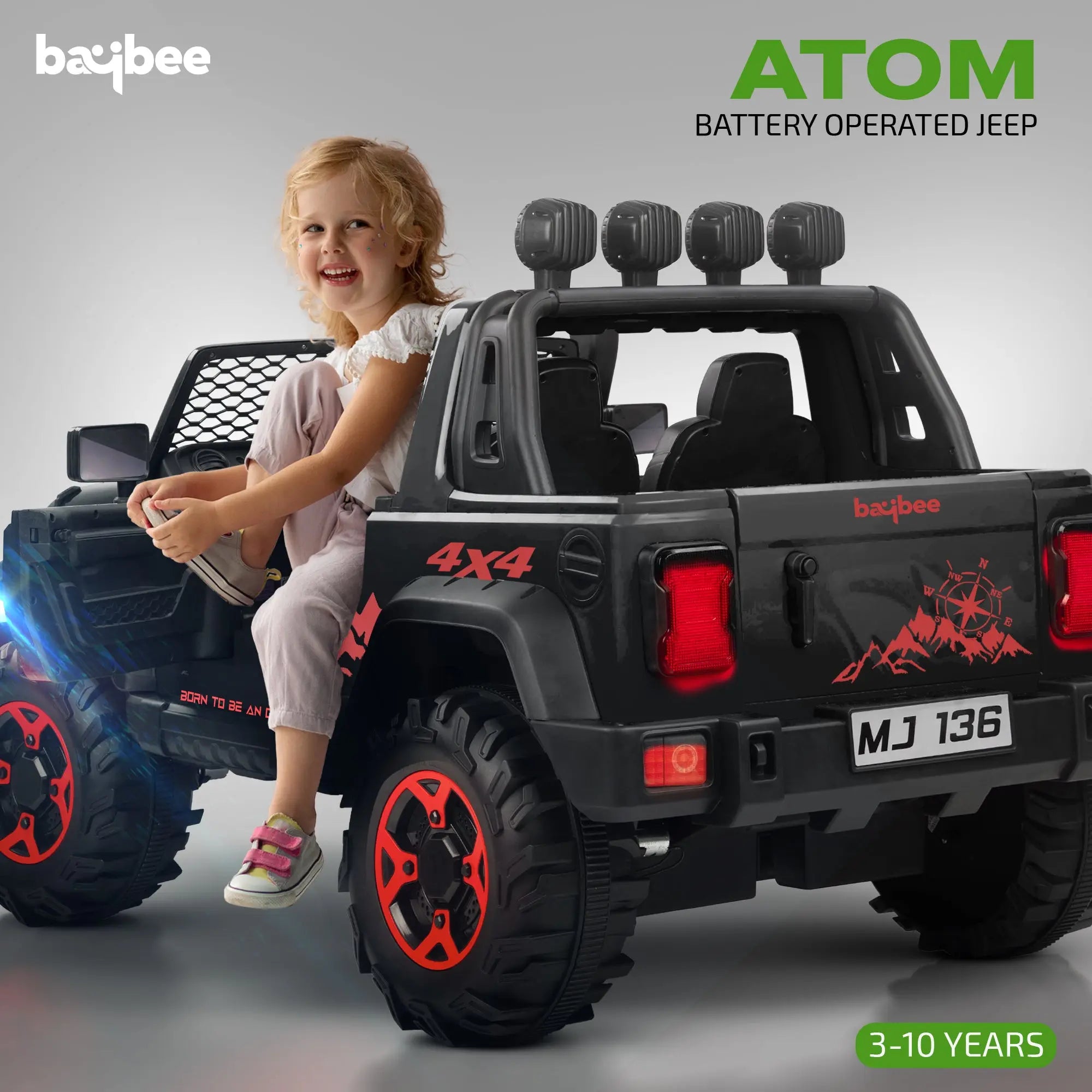 Baybee Atom Rechargeable Battery Operated Jeep for Kids - Image 23